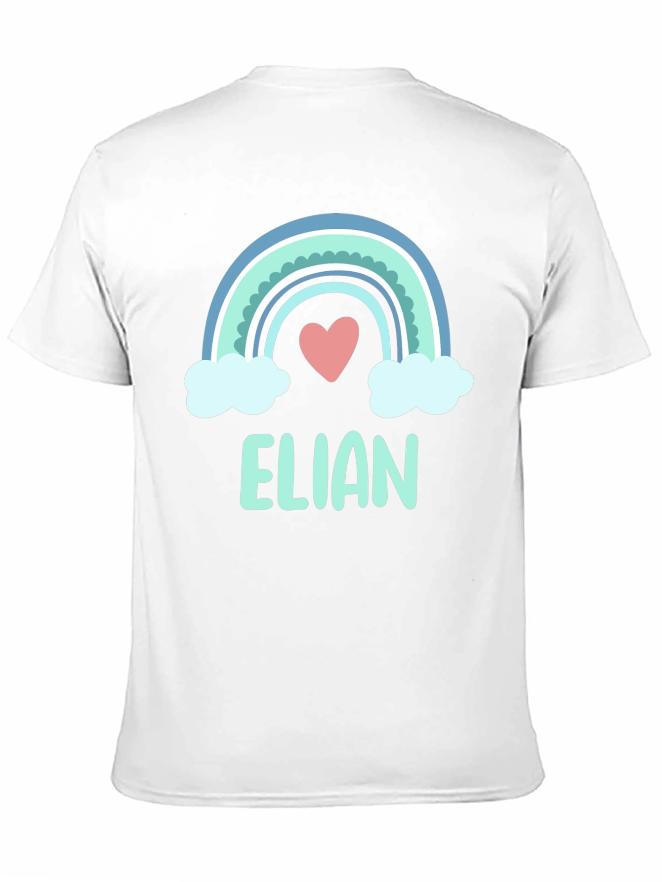 ELIAN Rainbow Heart T-Shirt - Cute Personalized Tee