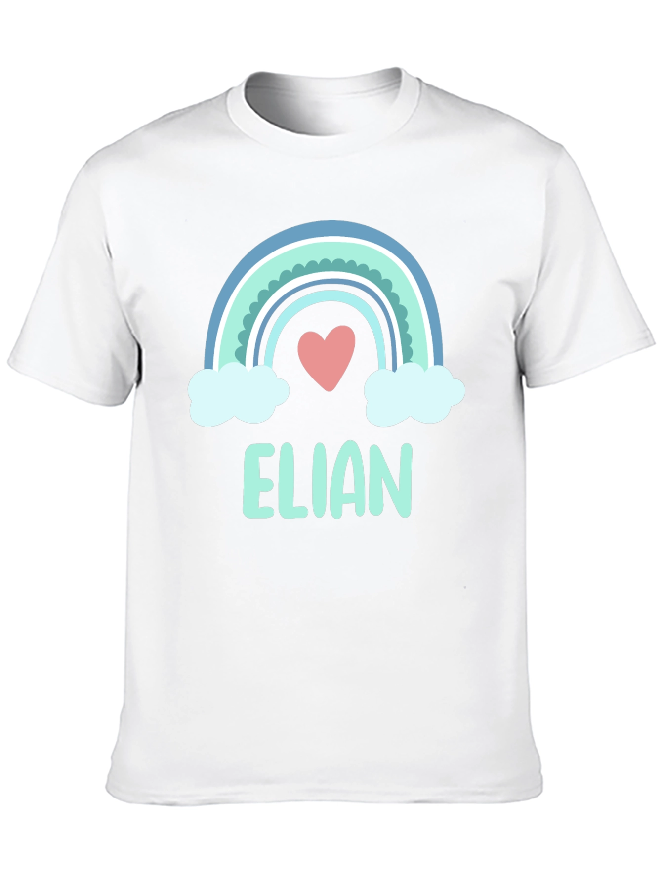 ELIAN Rainbow Heart T-Shirt - Cute Personalized Tee