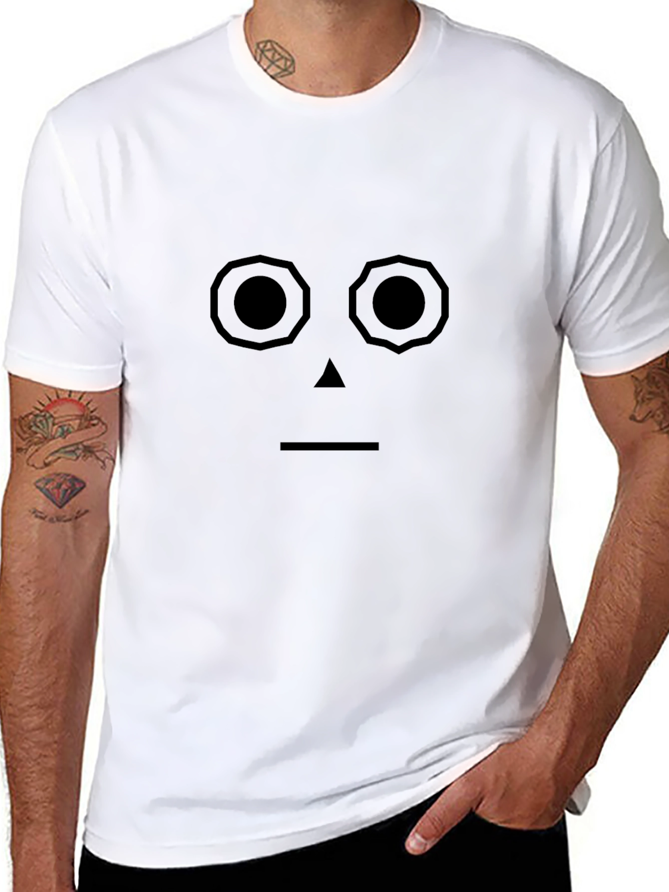 Abstract Face Graphic Tee - Black Unisex T-Shirt