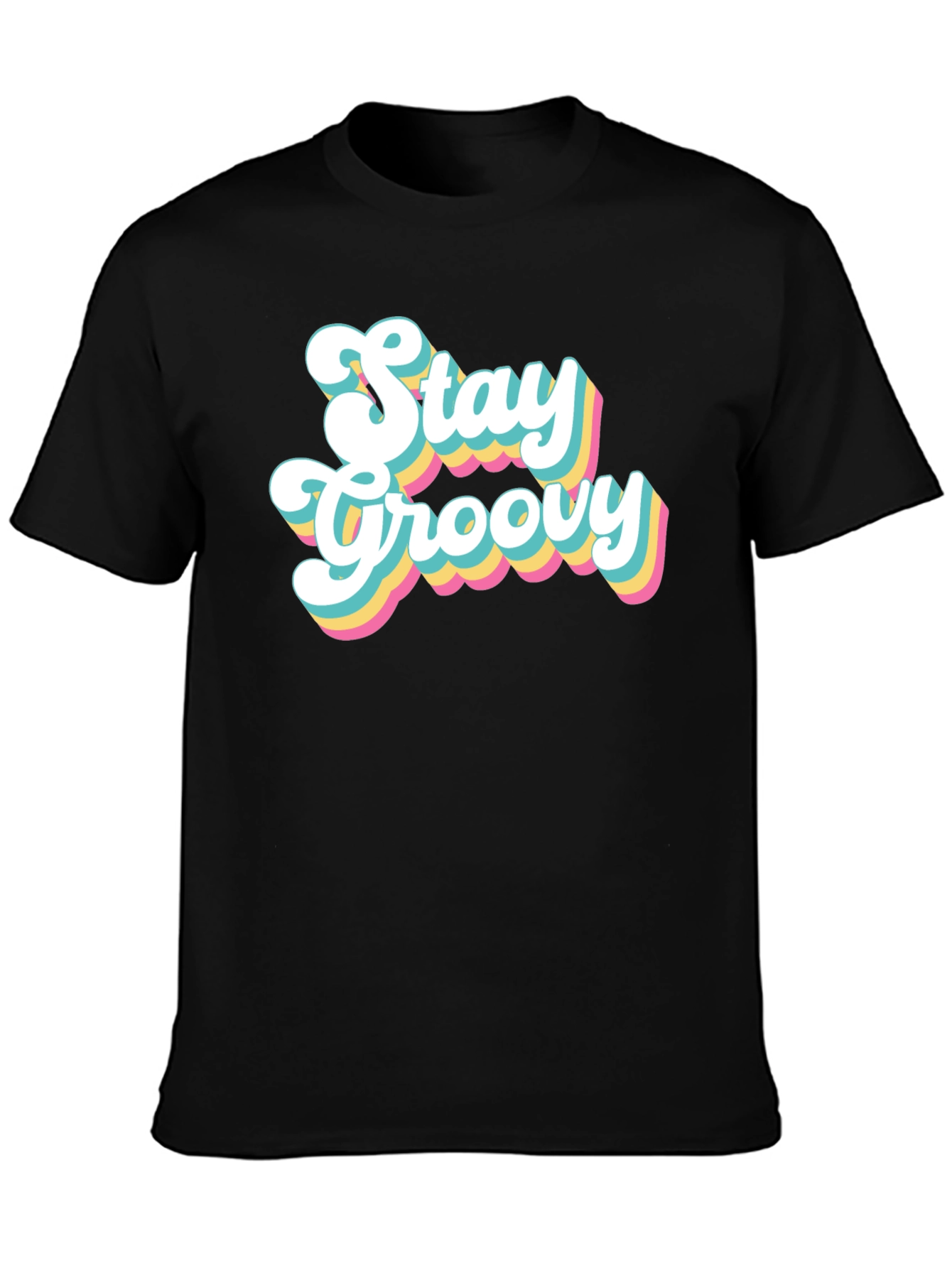 Stay Groovy Retro T-Shirt - Black