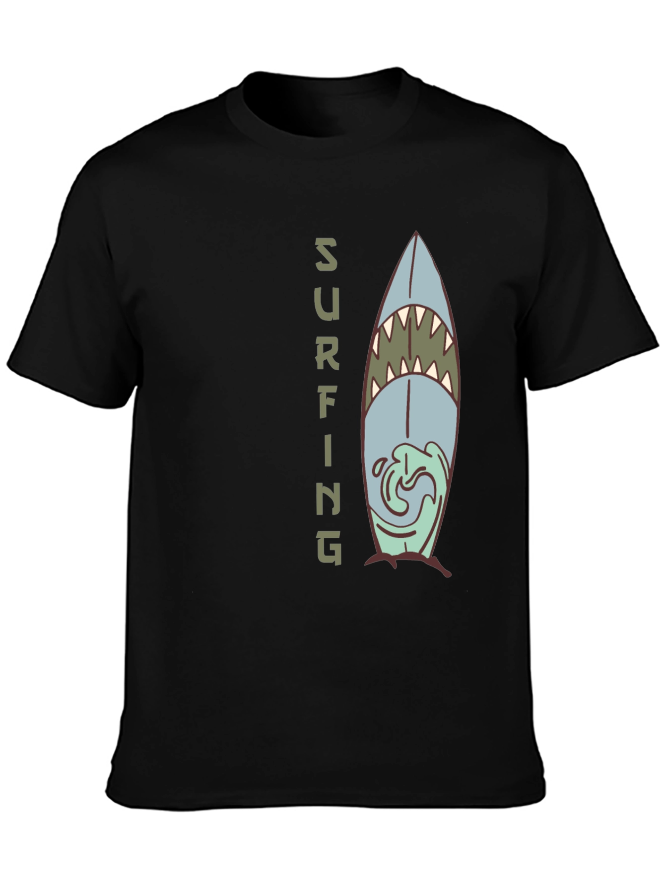 Shark Surfboard Graphic Tee - Cool Surfing T-Shirt