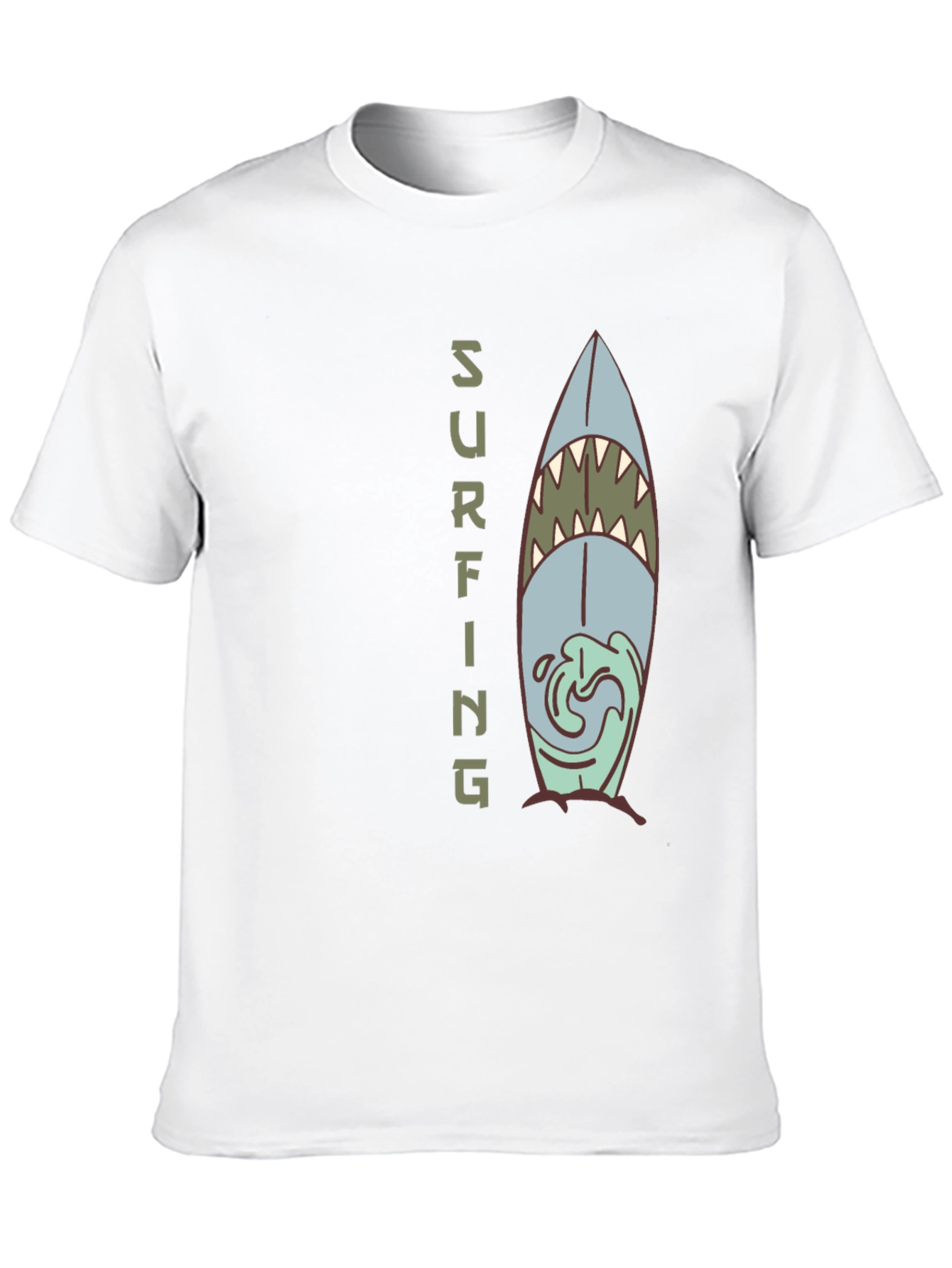 Shark Surfboard Graphic Tee - Cool Surfing T-Shirt