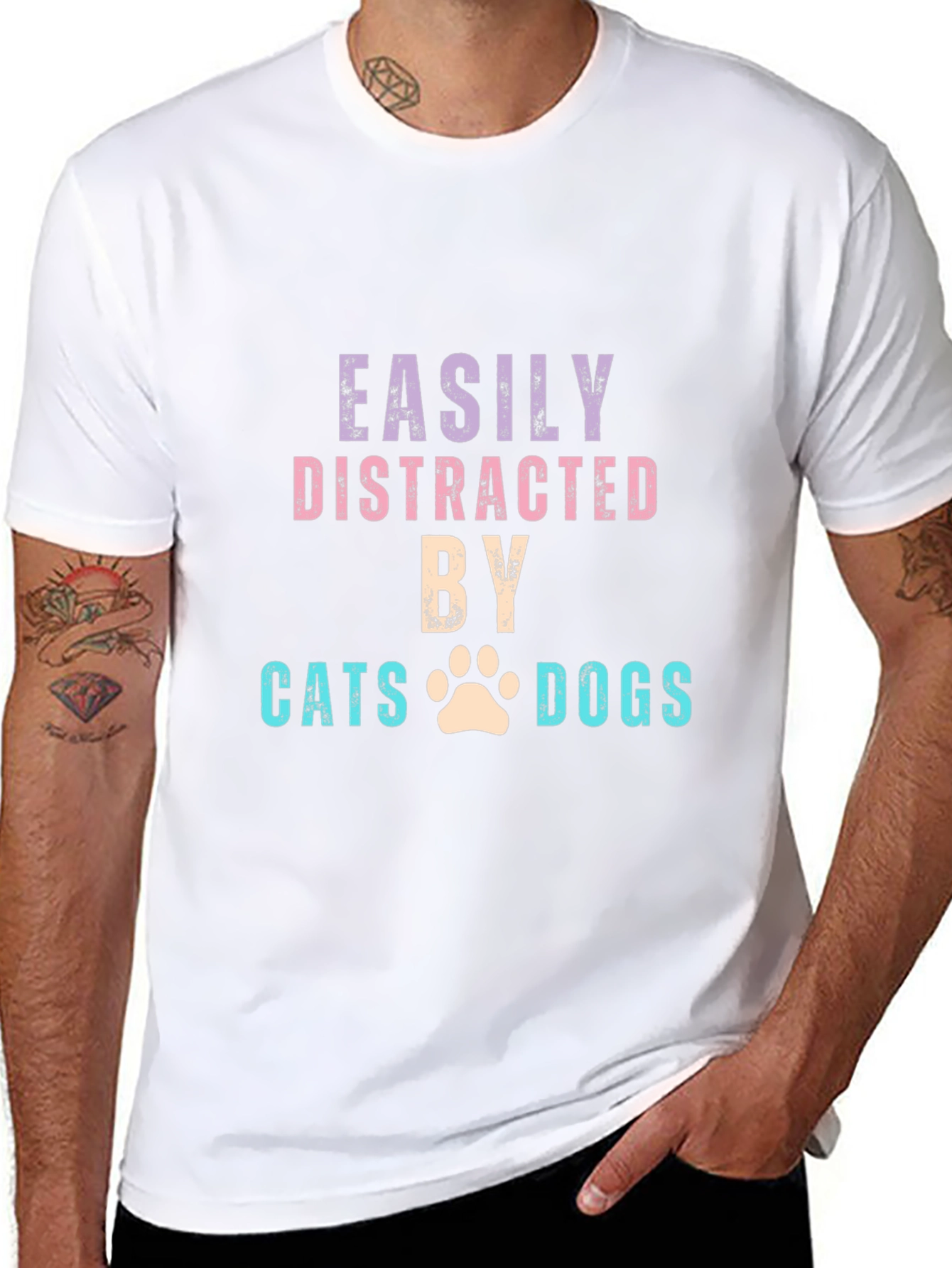Easily Distracted by Cats & Dogs T-Shirt
