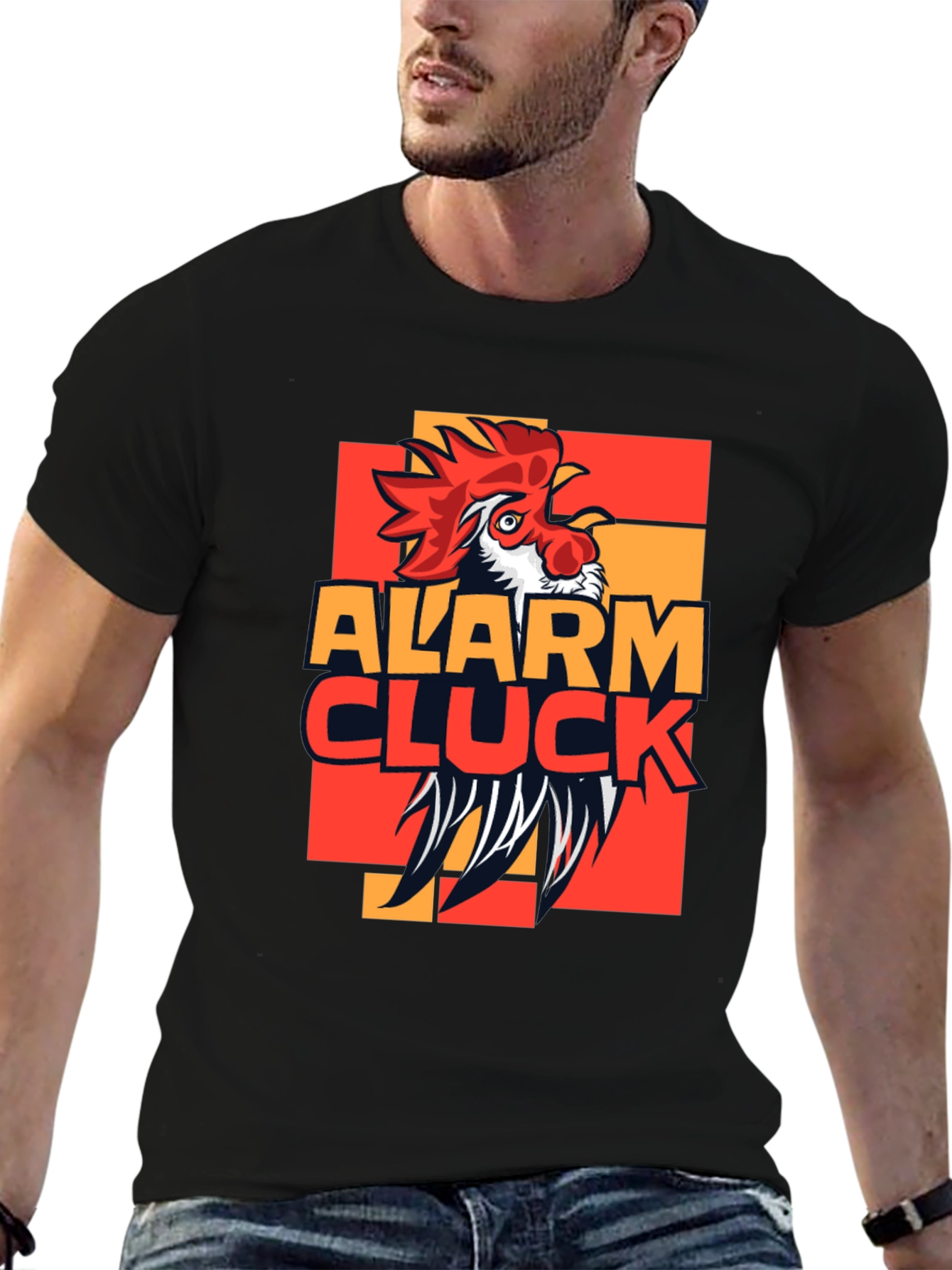 Alarm Cluck Graphic T-Shirt - Rooster Design
