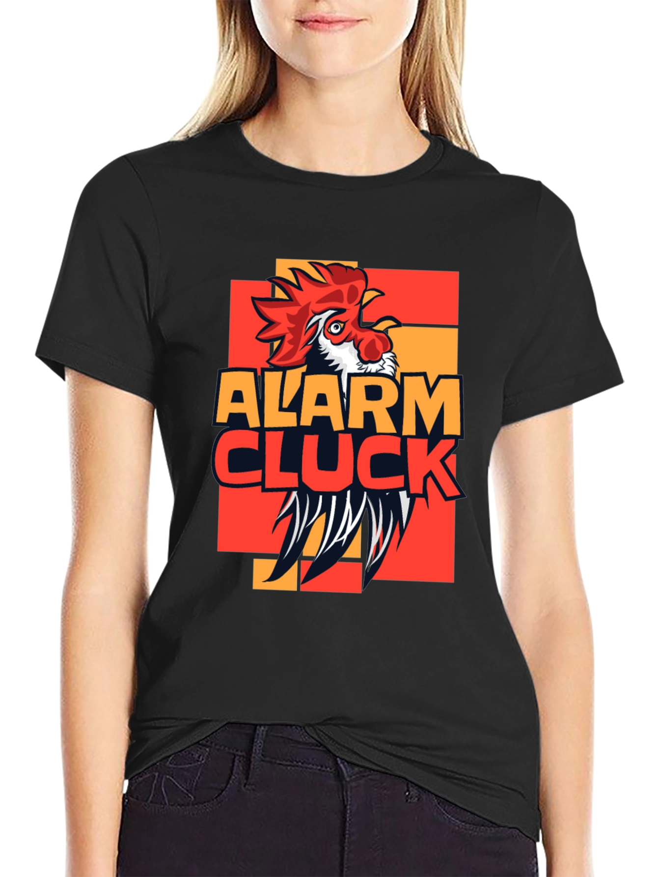 Alarm Cluck Graphic T-Shirt - Rooster Design