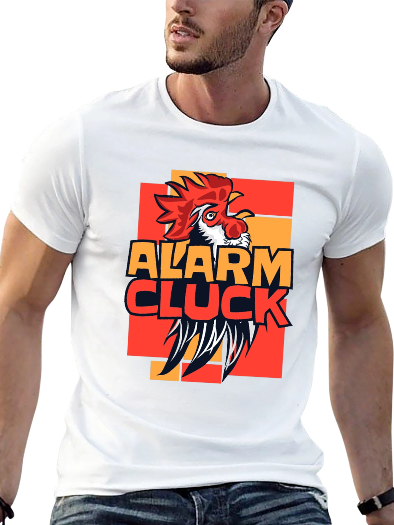 Alarm Cluck Graphic T-Shirt - Rooster Design