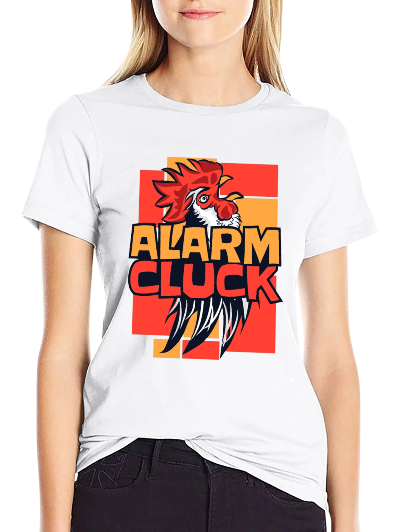 Alarm Cluck Graphic T-Shirt - Rooster Design
