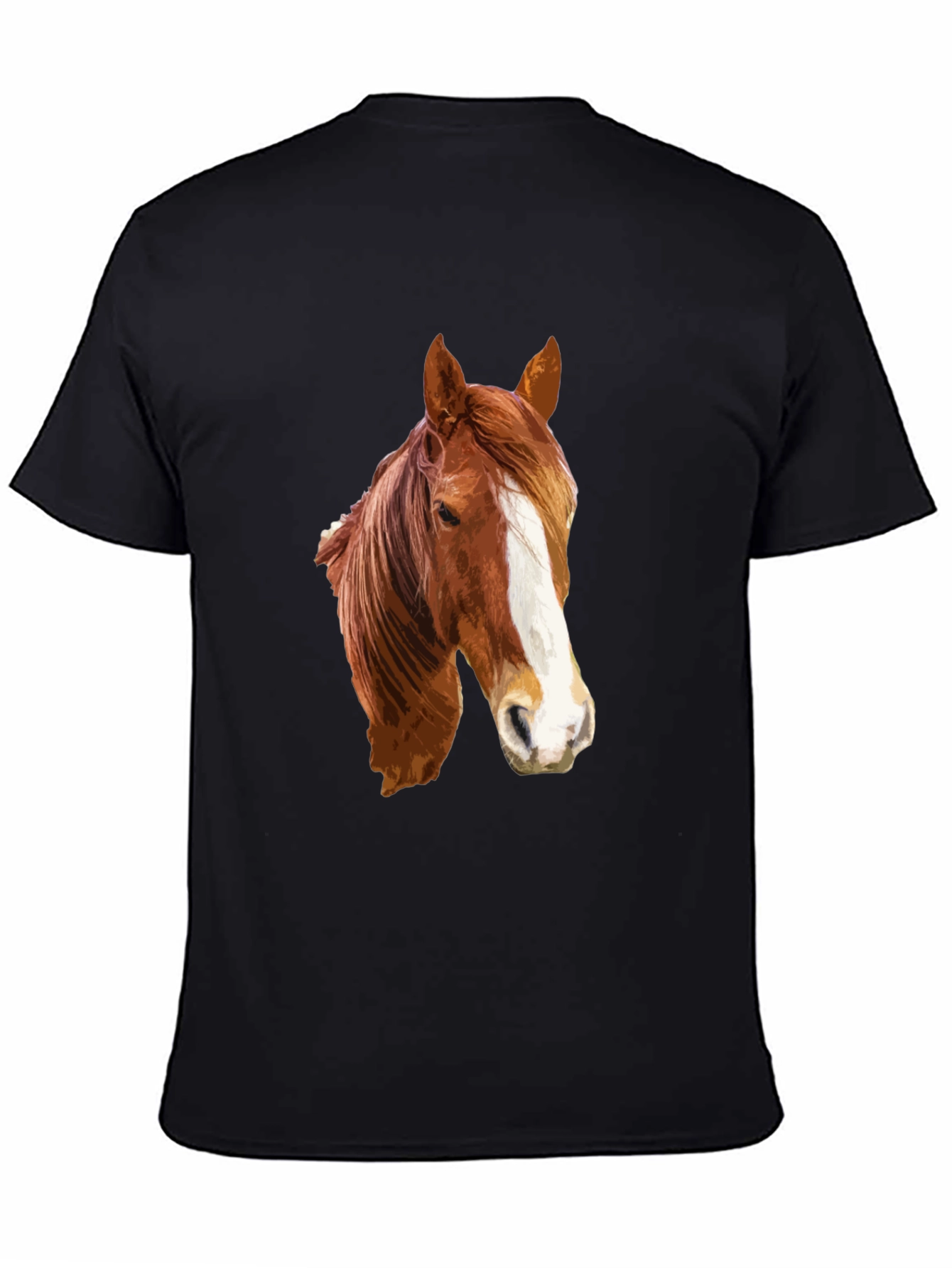Horse Head Graphic T-Shirt - Black Cotton Tee