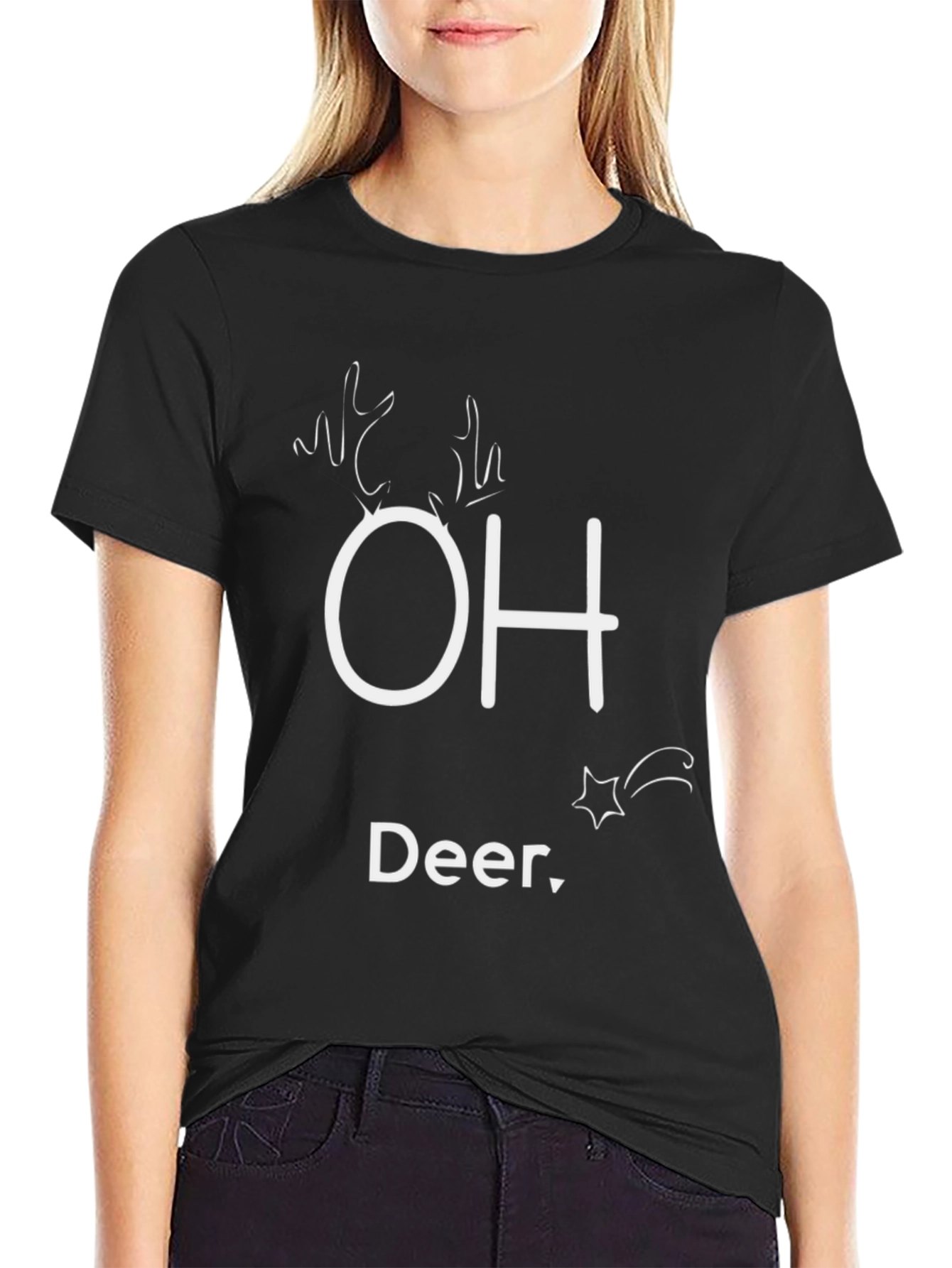 OH Deer Funny Graphic T-Shirt
