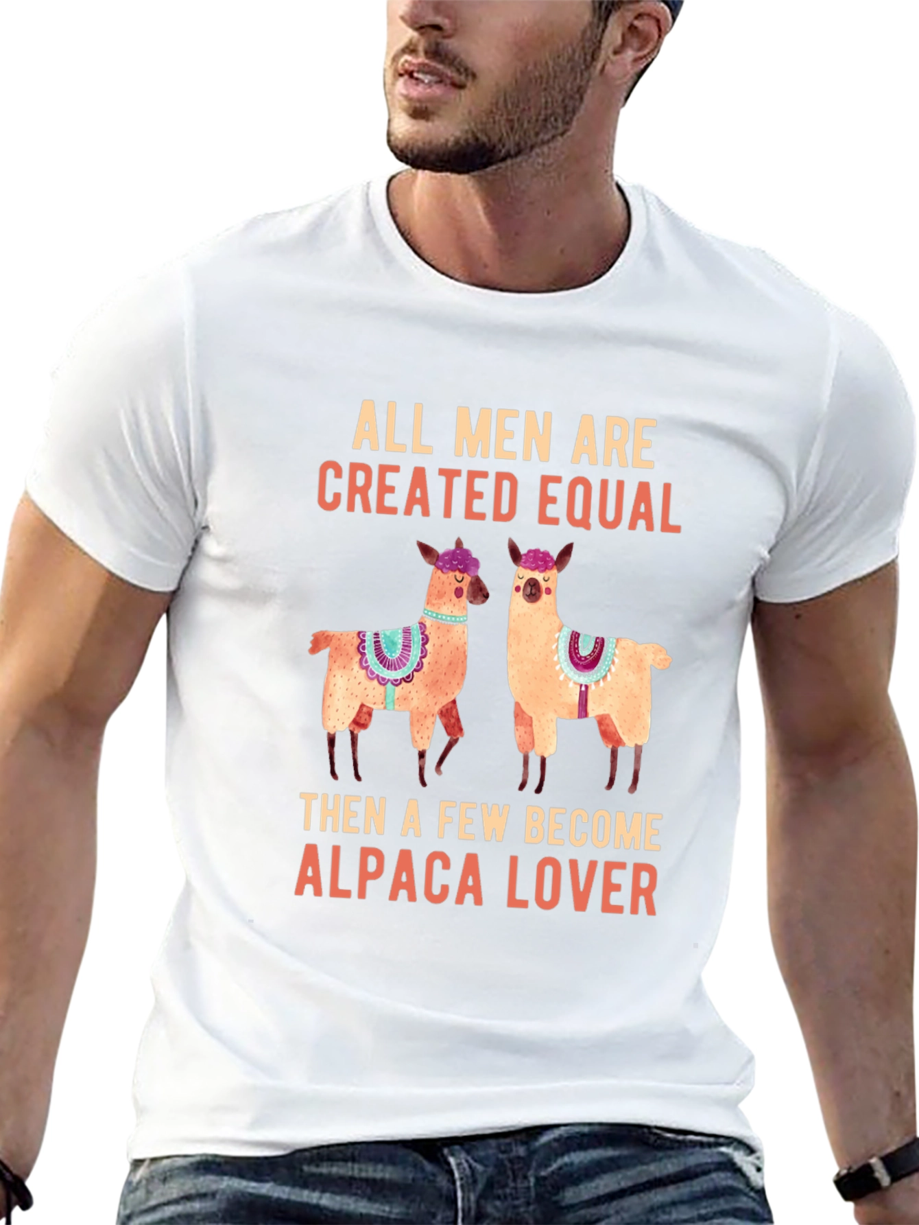 Alpaca Lover Graphic Tee - Mens Black Cotton T-Shirt