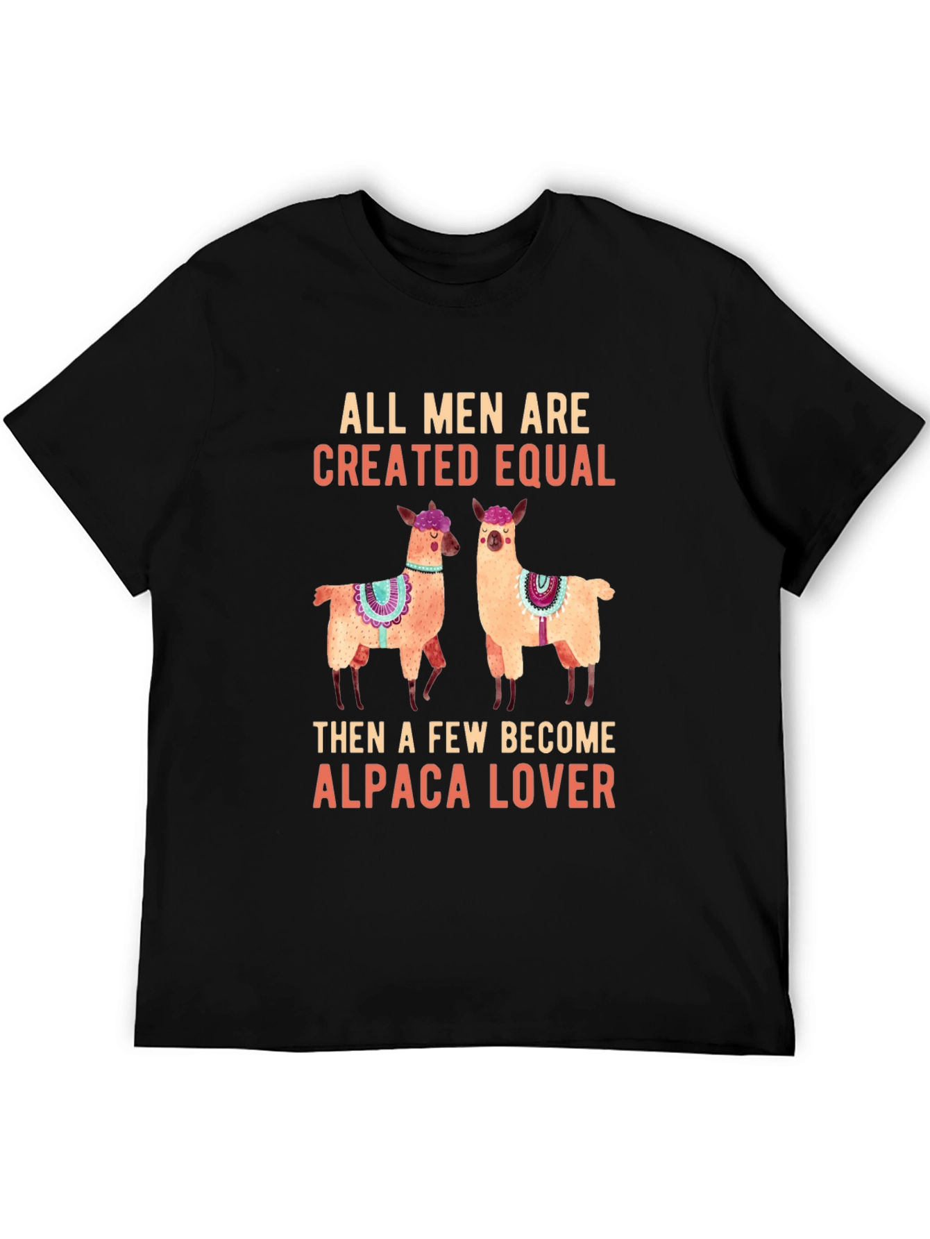 Alpaca Lover Graphic Tee - Mens Black Cotton T-Shirt
