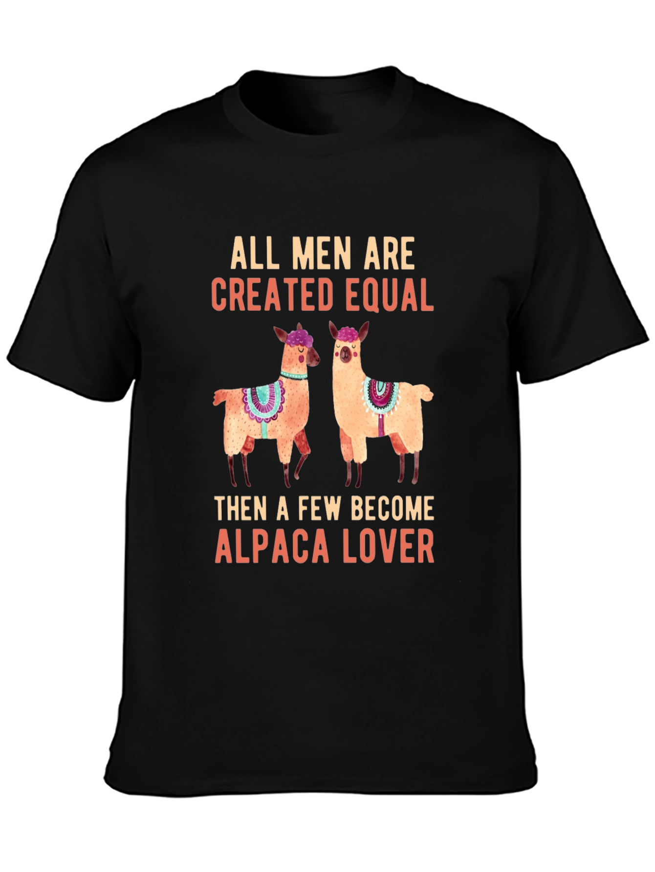 Alpaca Lover Graphic Tee - Mens Black Cotton T-Shirt