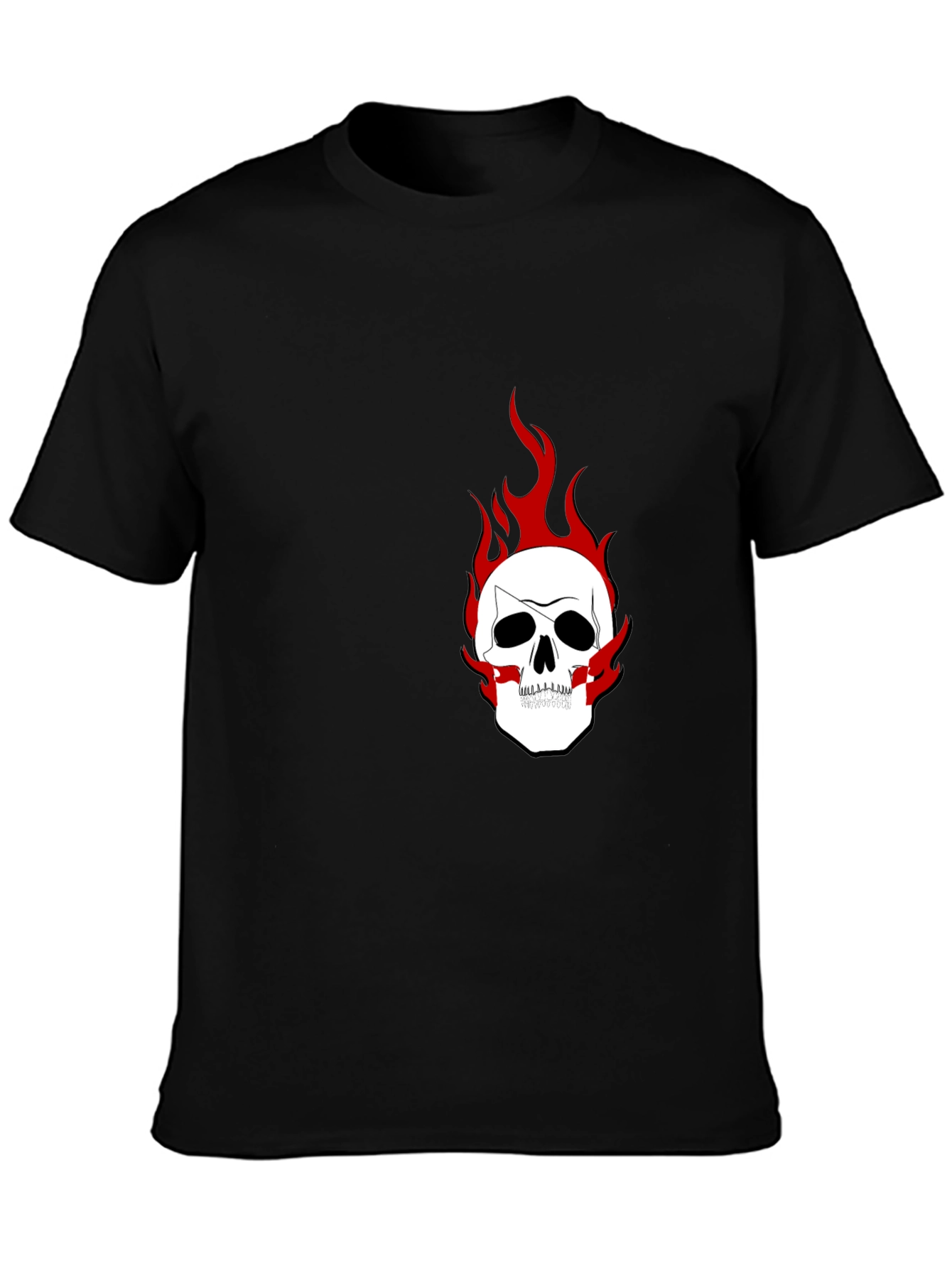 Mens Black Skull Graphic Tee