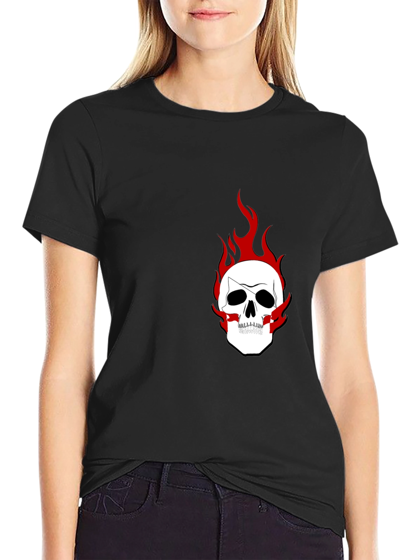 Mens Black Skull Graphic Tee
