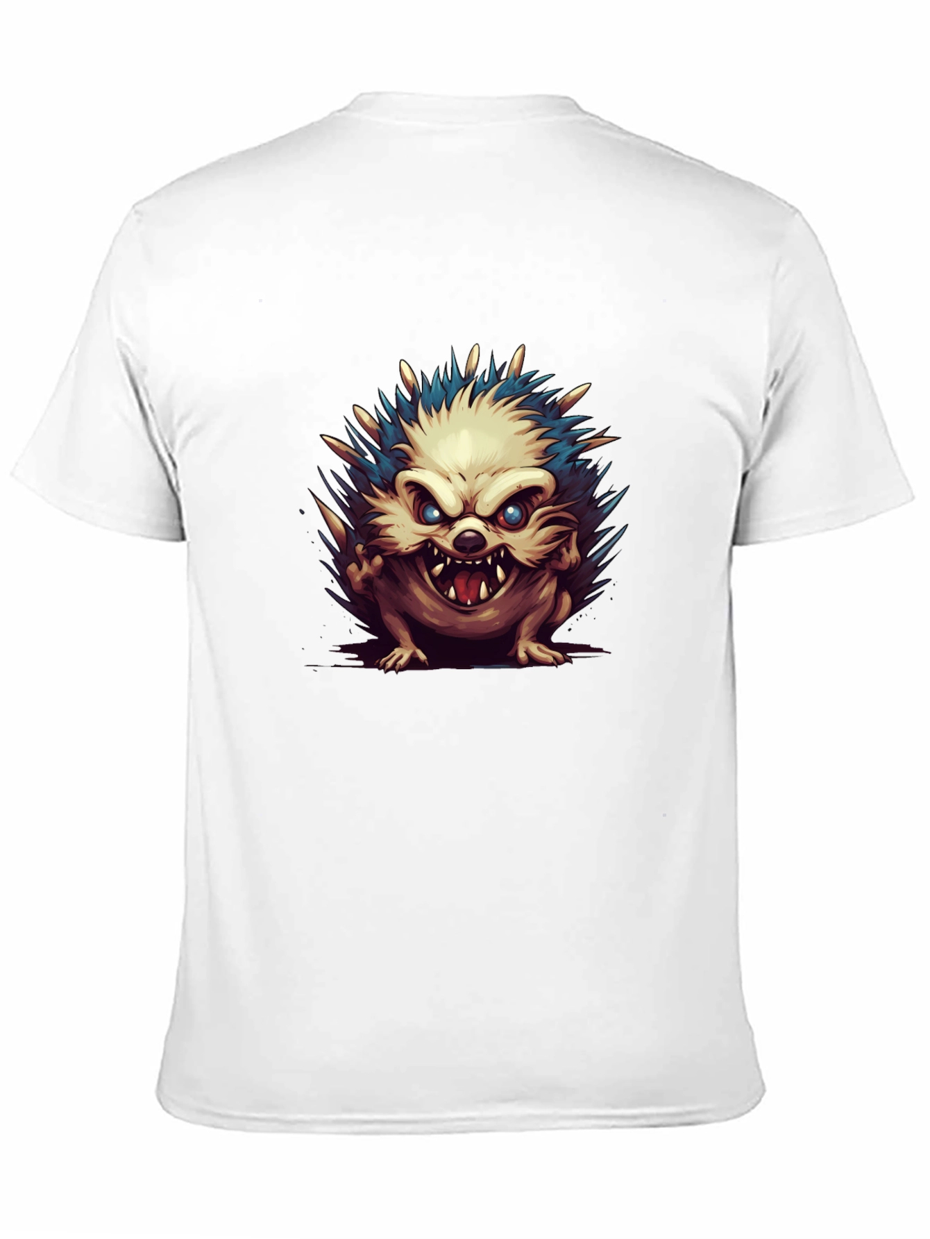 Mens Black T-Shirt with Hedgehog Graphic