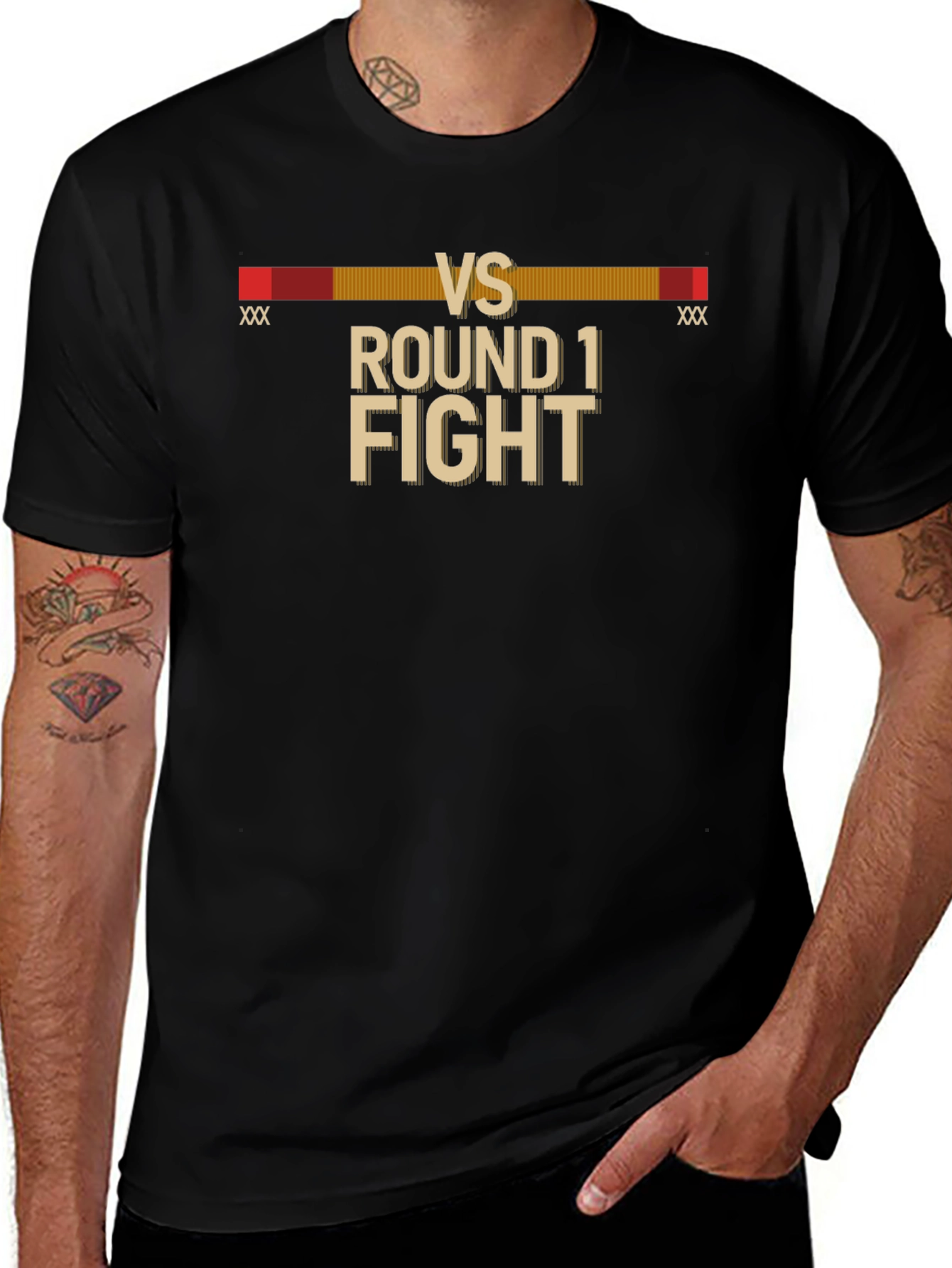 Round 1 Fight Black T-Shirt