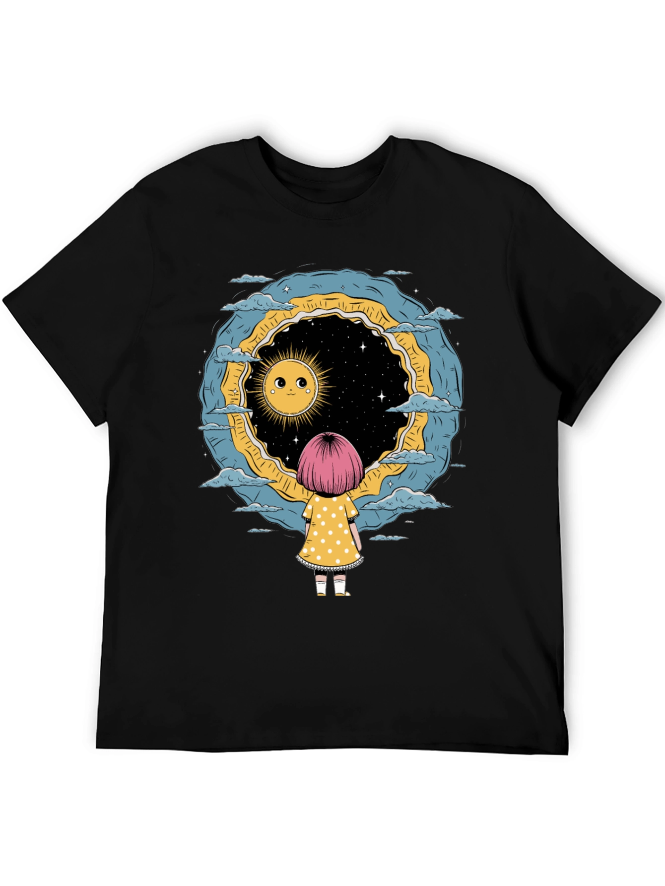 Cosmic Dreamer Graphic Tee - Unisex Black T-Shirt