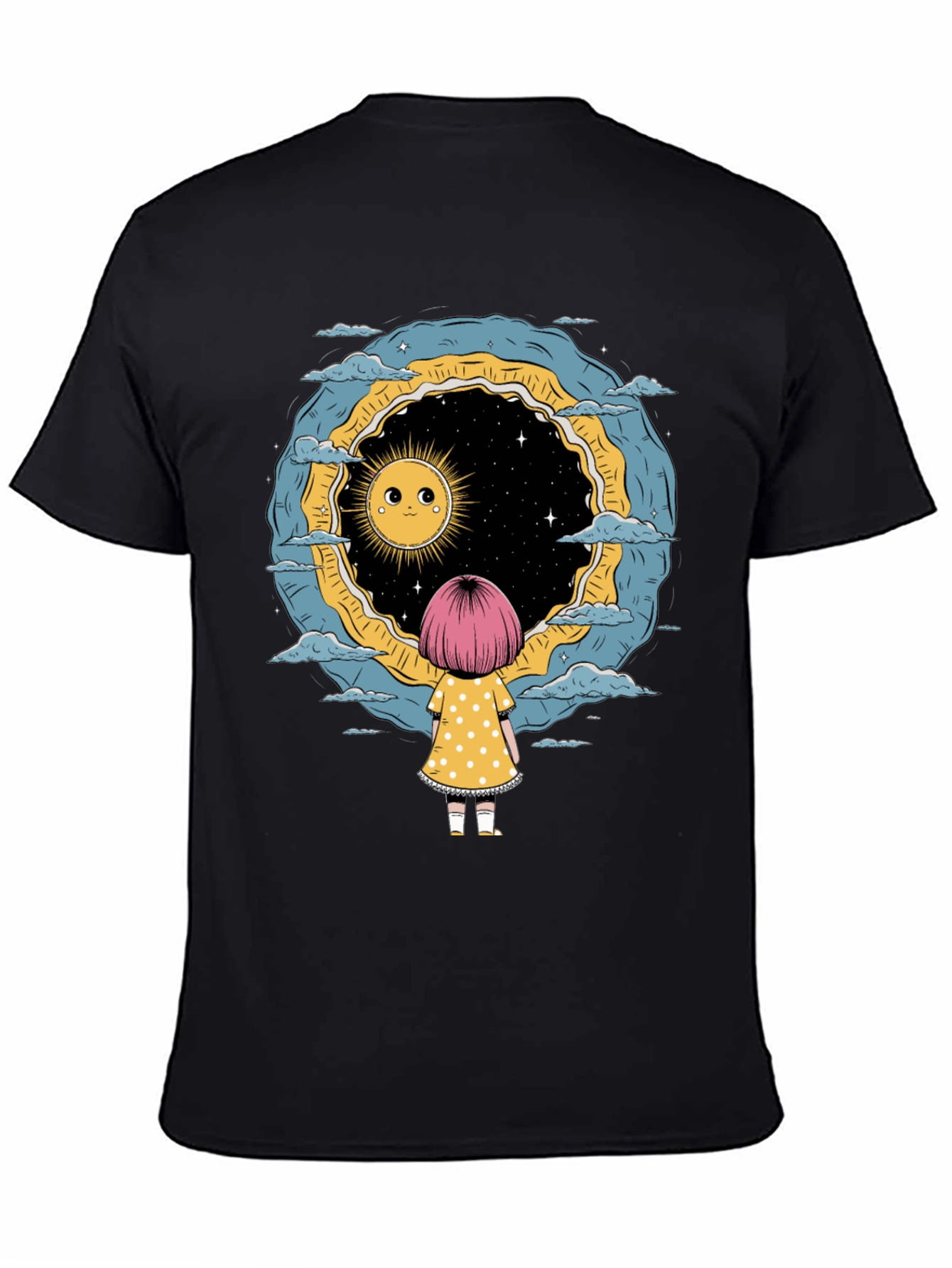 Cosmic Dreamer Graphic Tee - Unisex Black T-Shirt