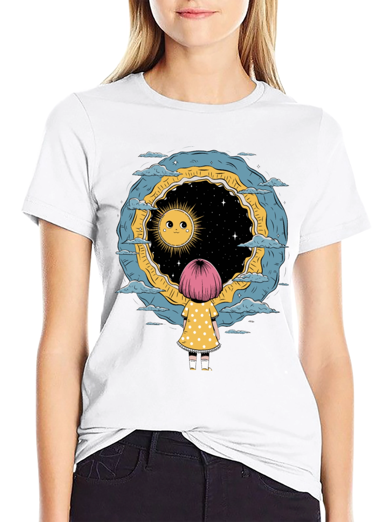 Cosmic Dreamer Graphic Tee - Unisex Black T-Shirt