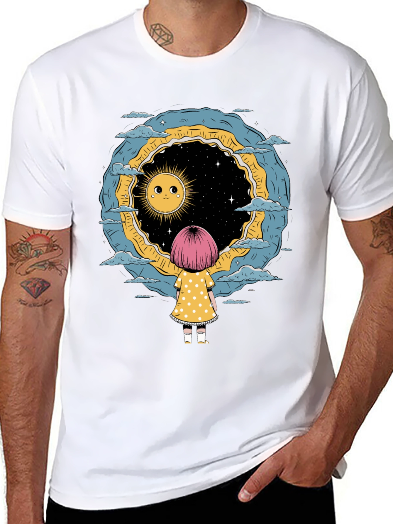 Cosmic Dreamer Graphic Tee - Unisex Black T-Shirt