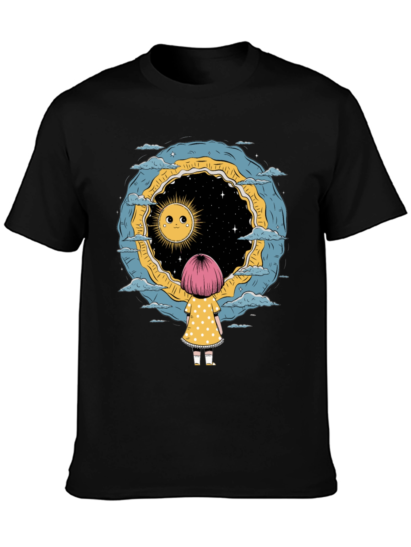 Cosmic Dreamer Graphic Tee - Unisex Black T-Shirt