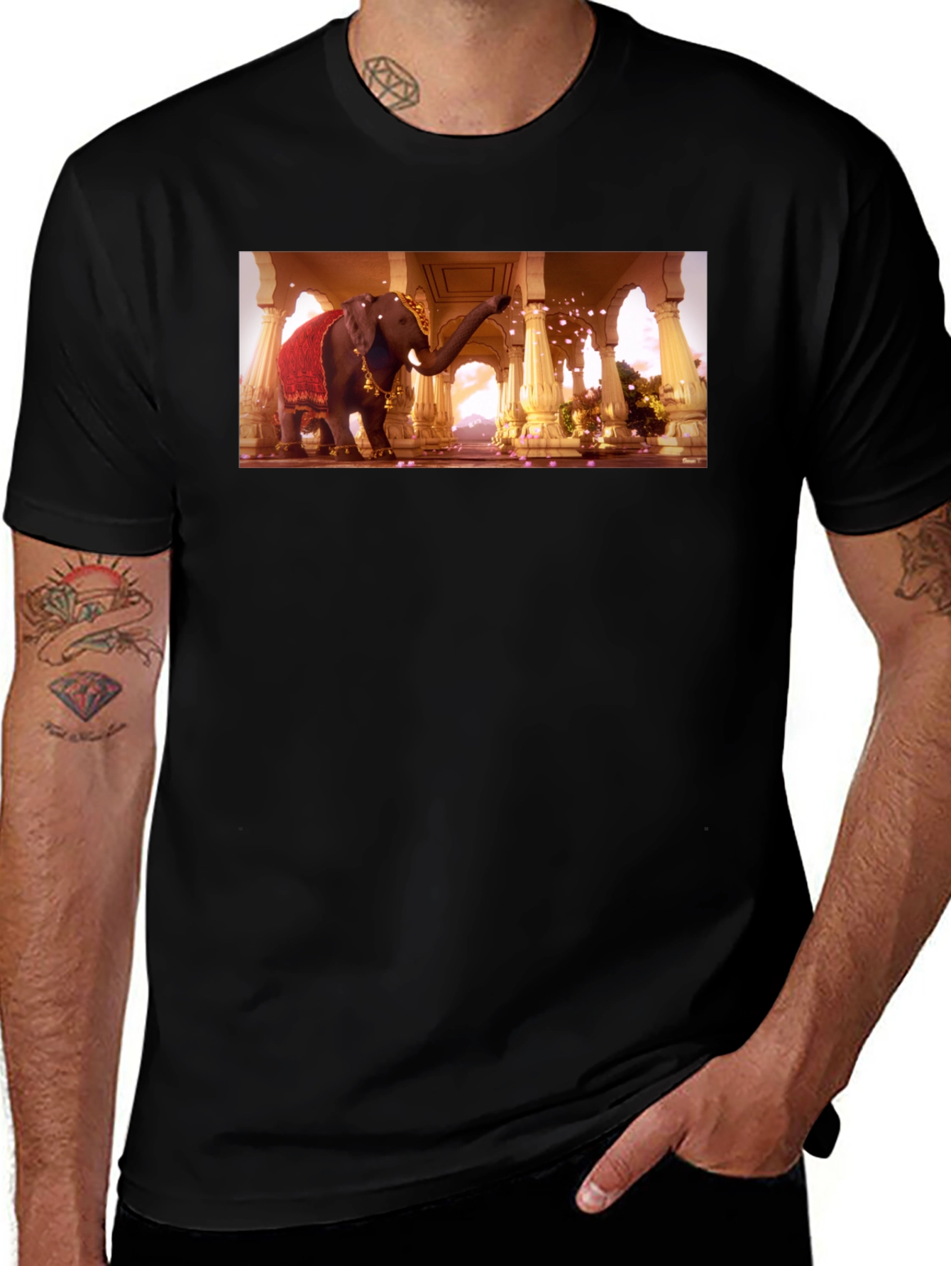 Elephant Temple Graphic Tee