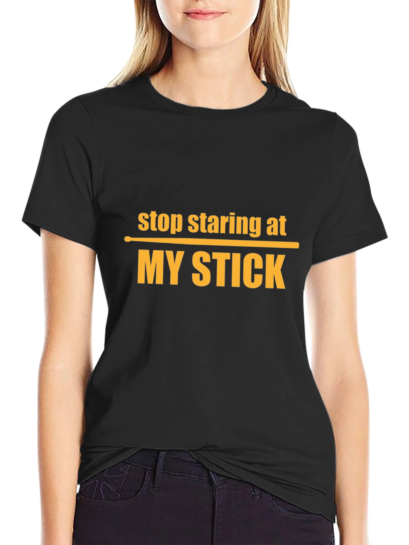 Stop Staring At My Stick Graphic T-Shirt