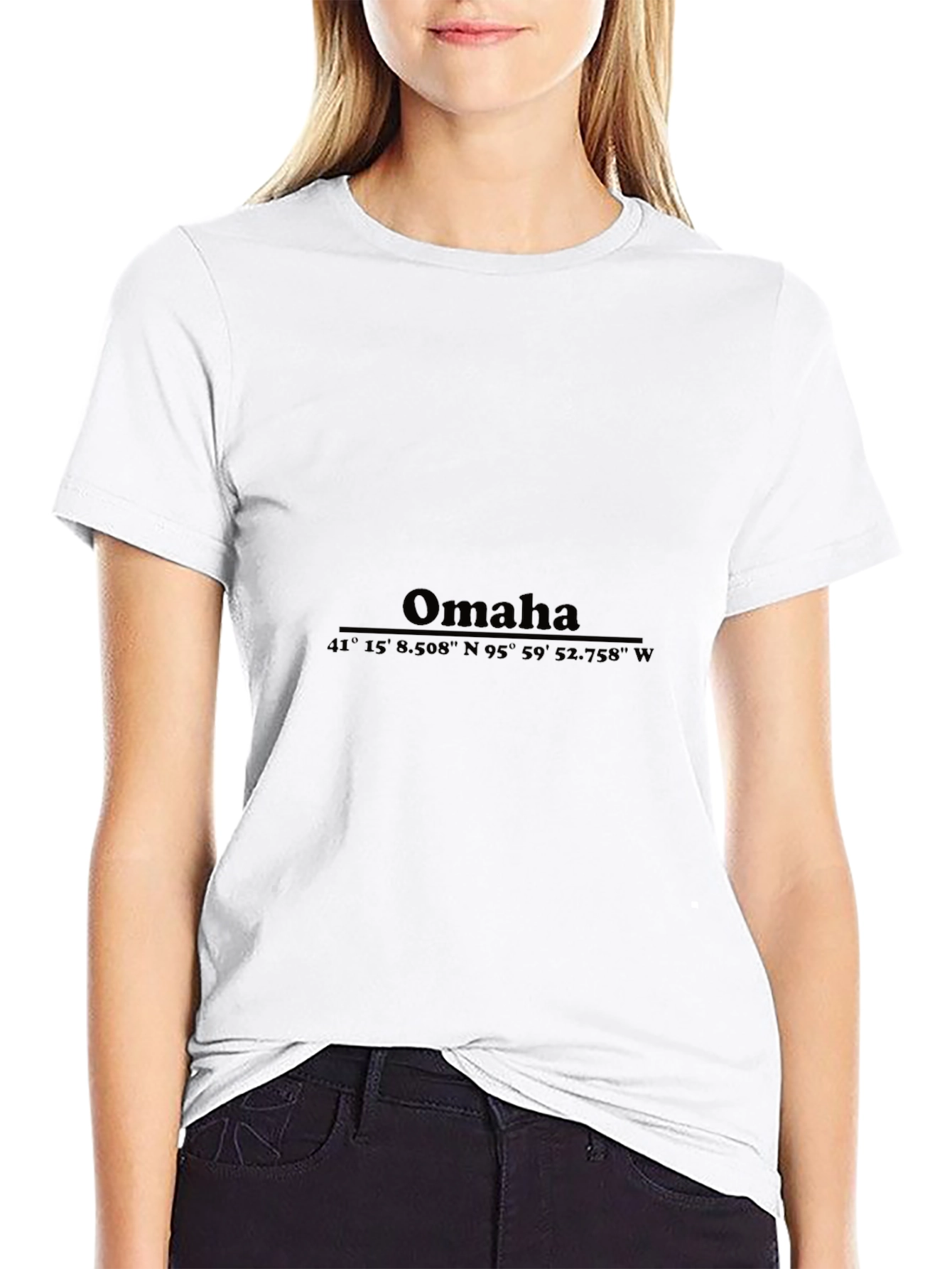 Omaha Coordinates Black Graphic Tee