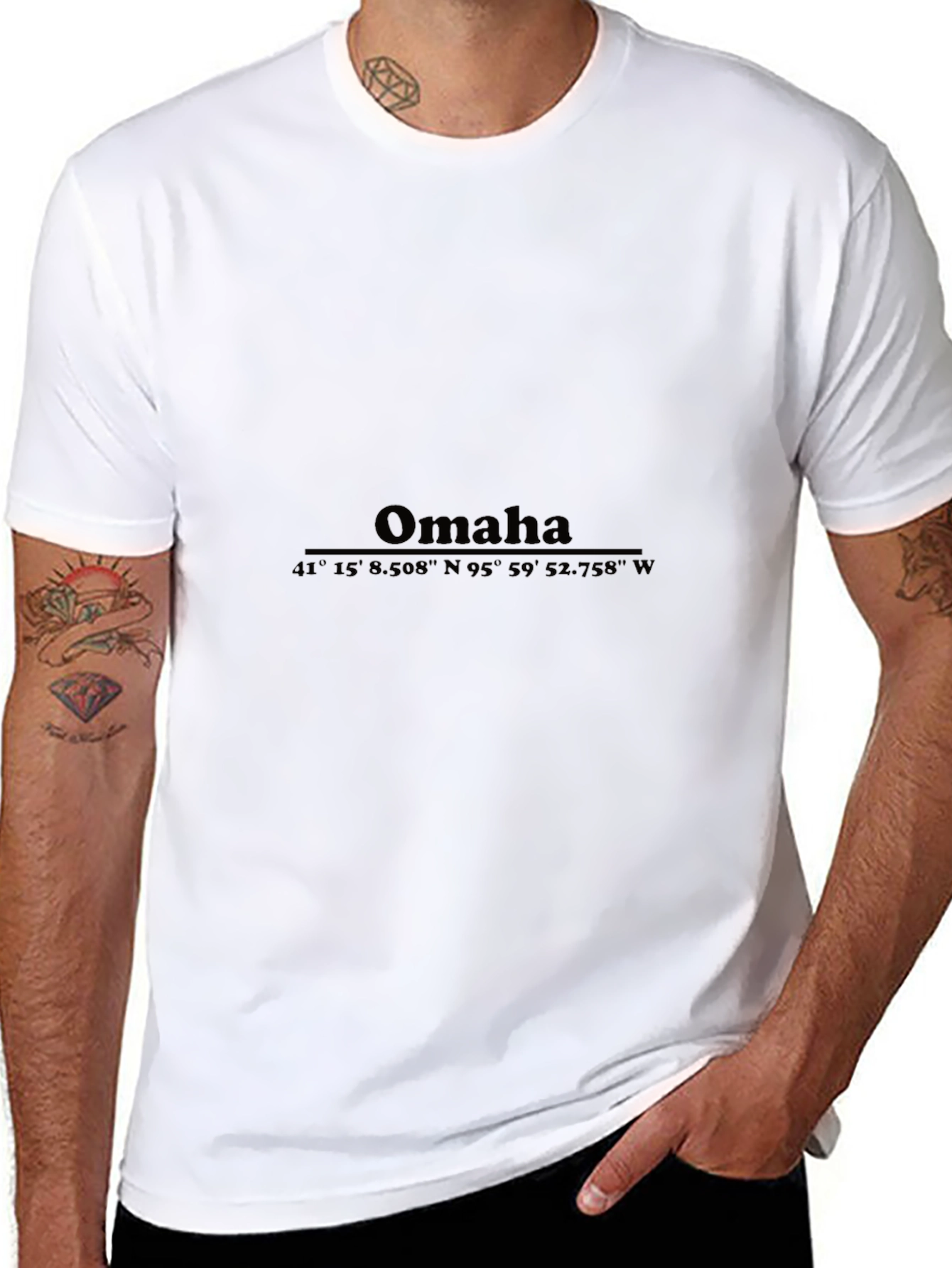 Omaha Coordinates Black Graphic Tee