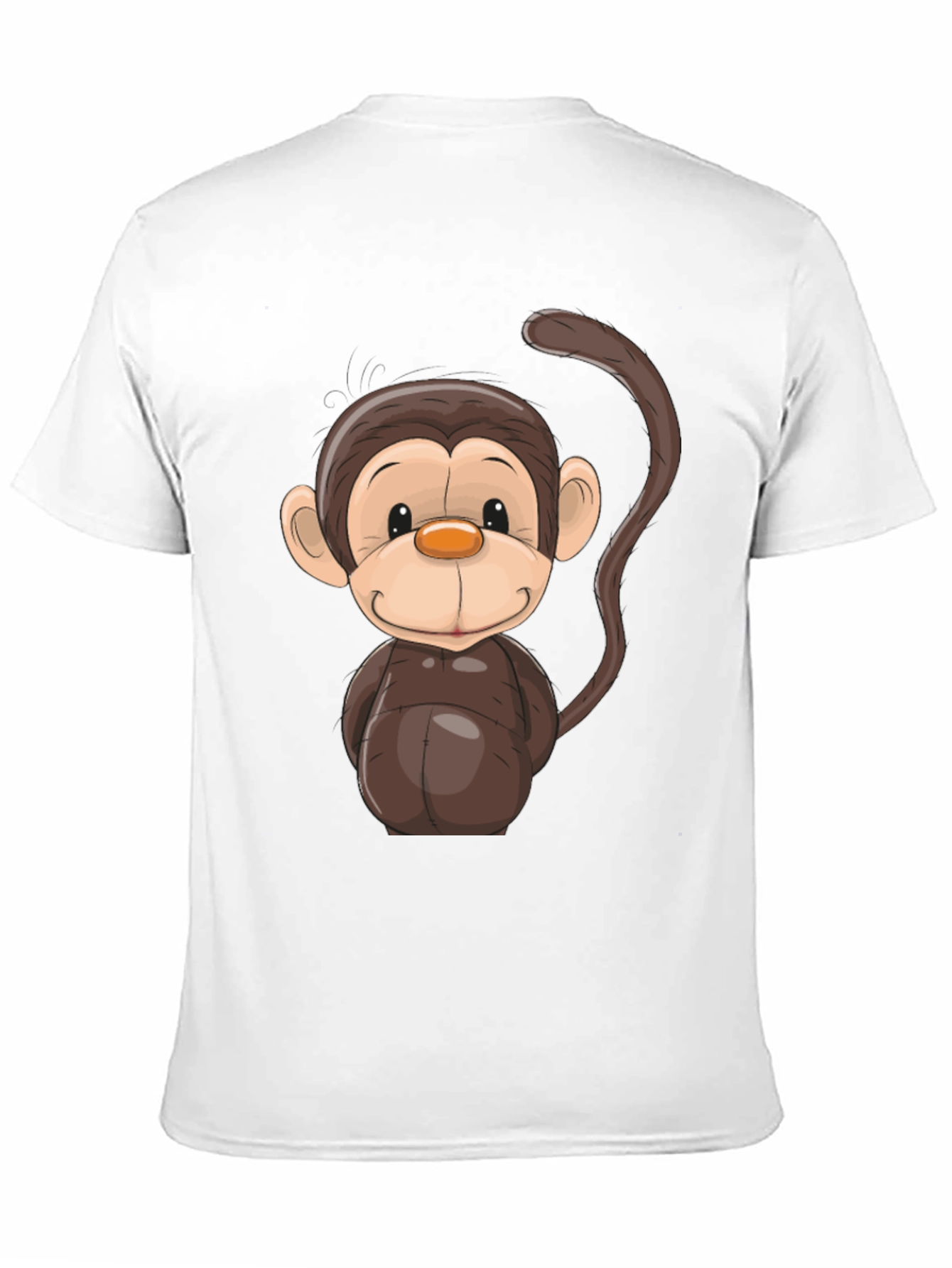 Cartoon Monkey Graphic Tee - Black