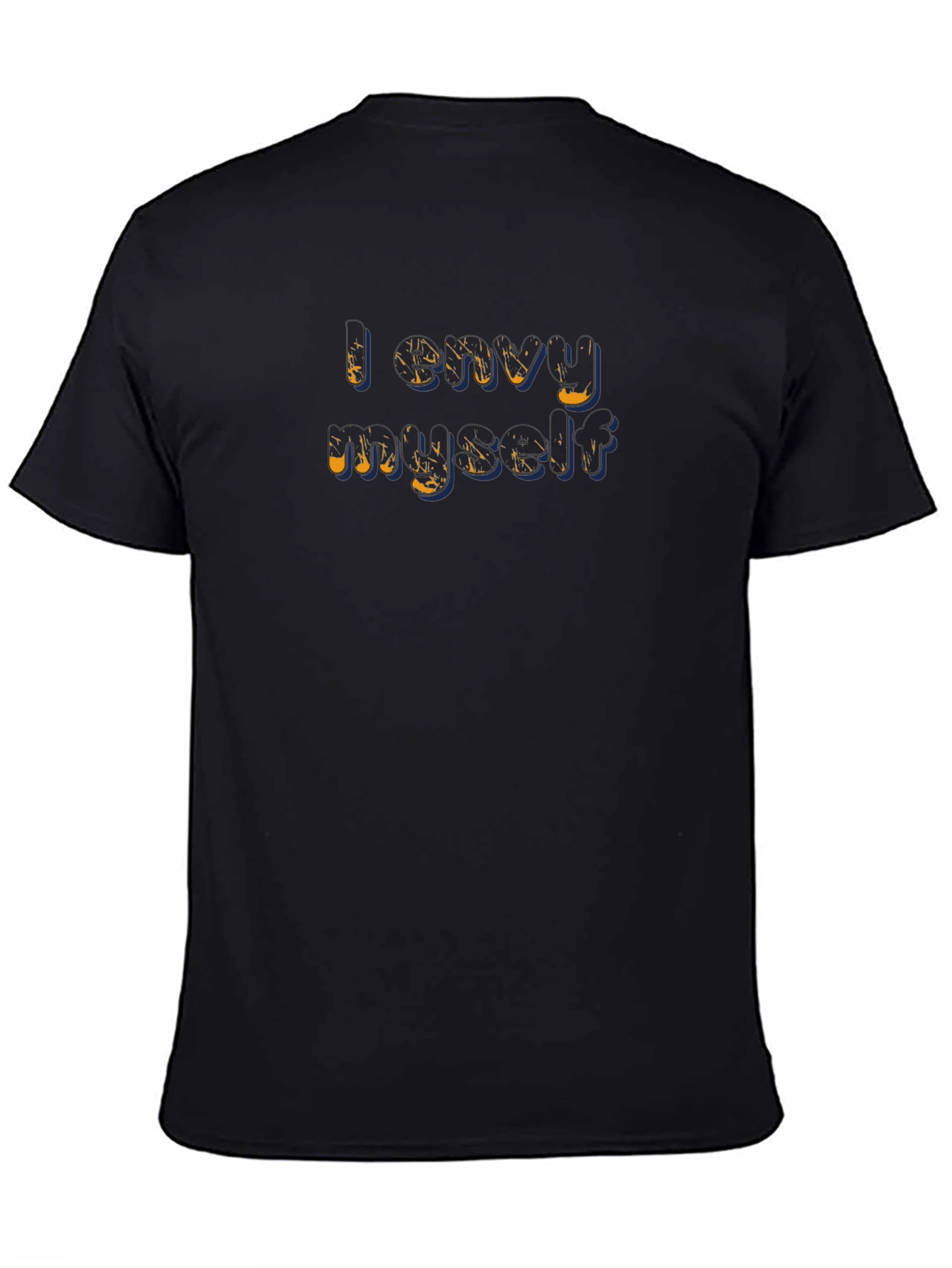 I Envy Myself Graphic Print Black T-Shirt