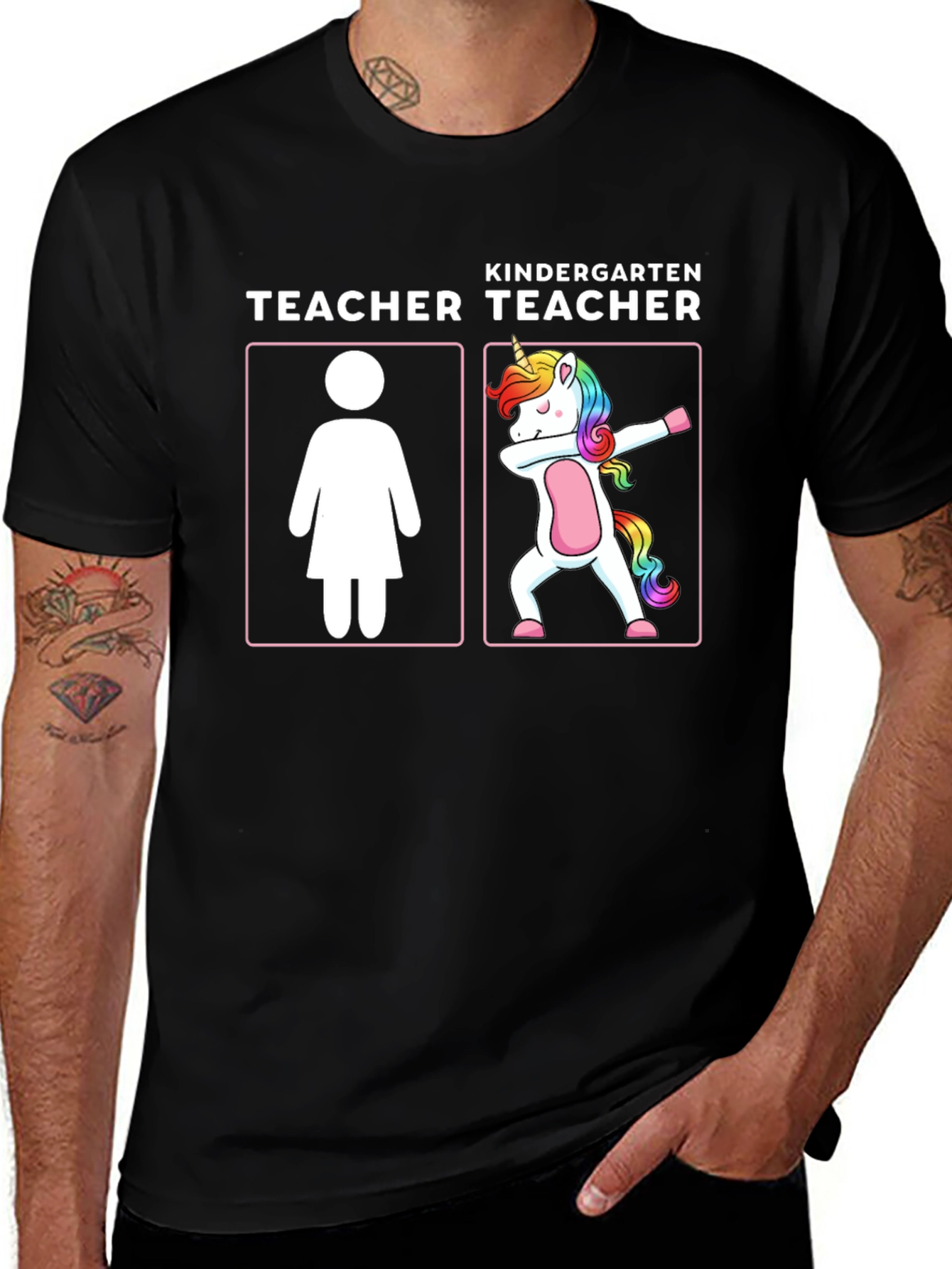 Kindergarten Teacher Unicorn Dabbing T-Shirt