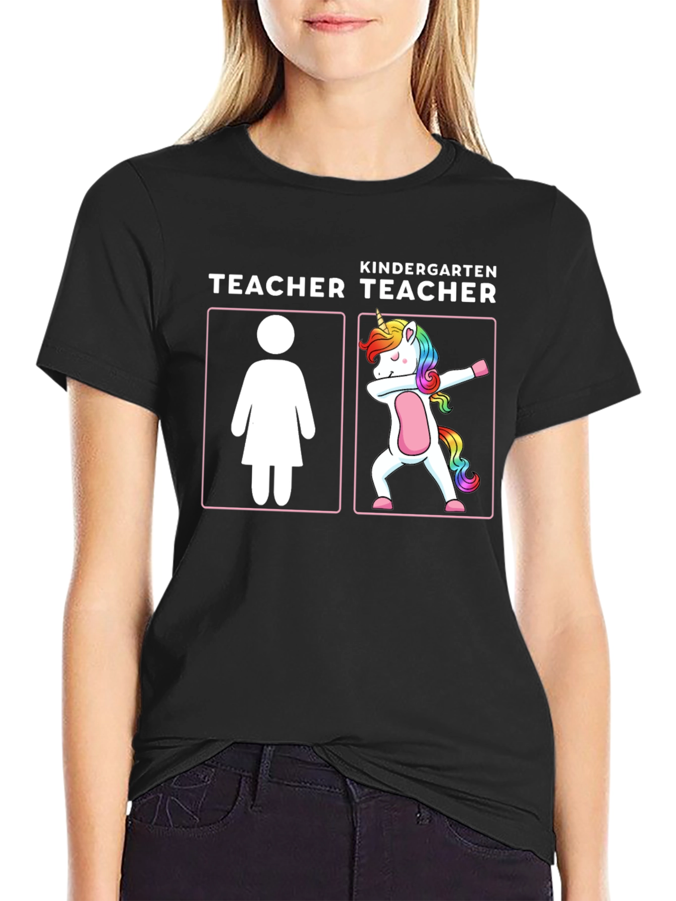 Kindergarten Teacher Unicorn Dabbing T-Shirt