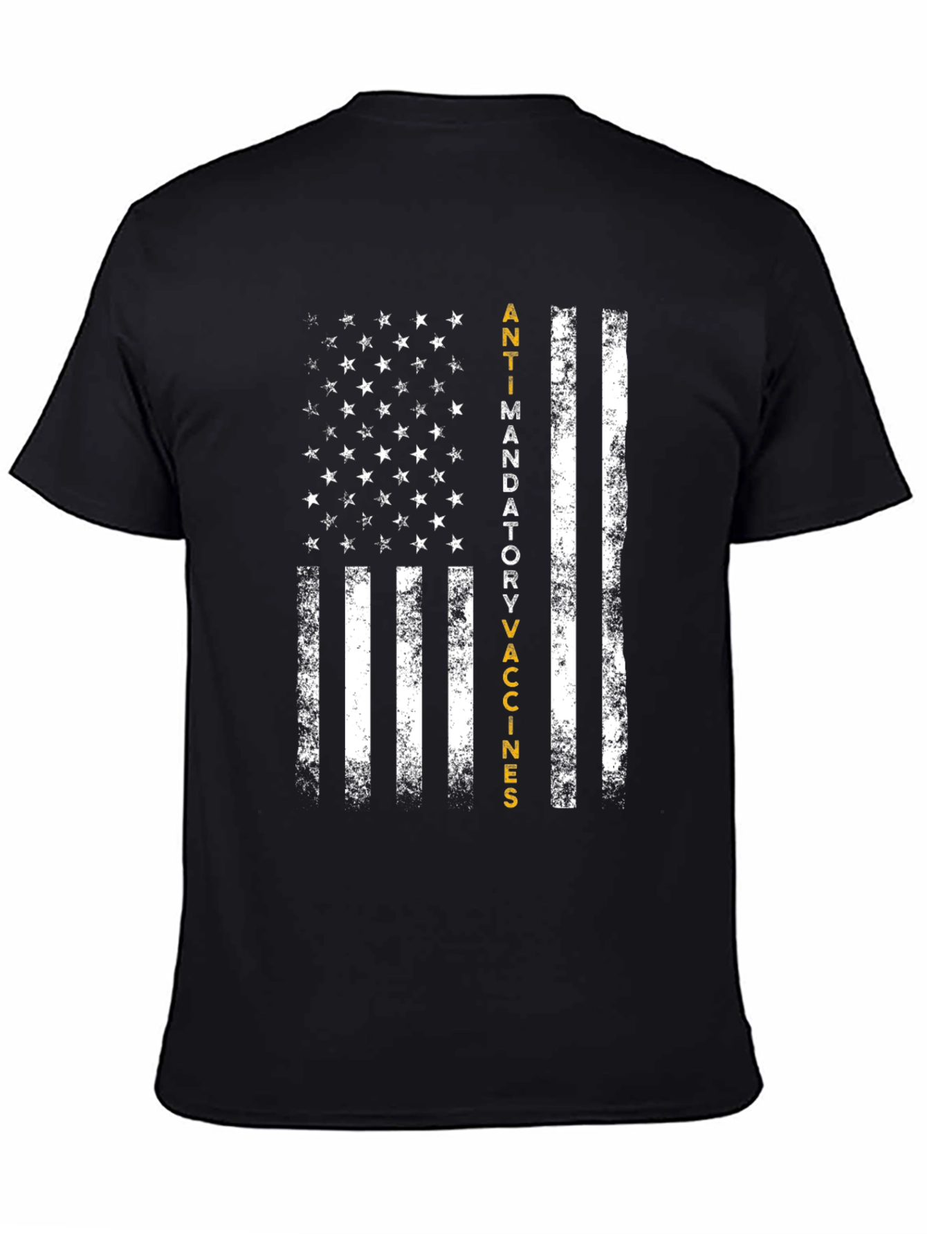 Anti-Mandatory Vaccine USA Flag Graphic T-Shirt