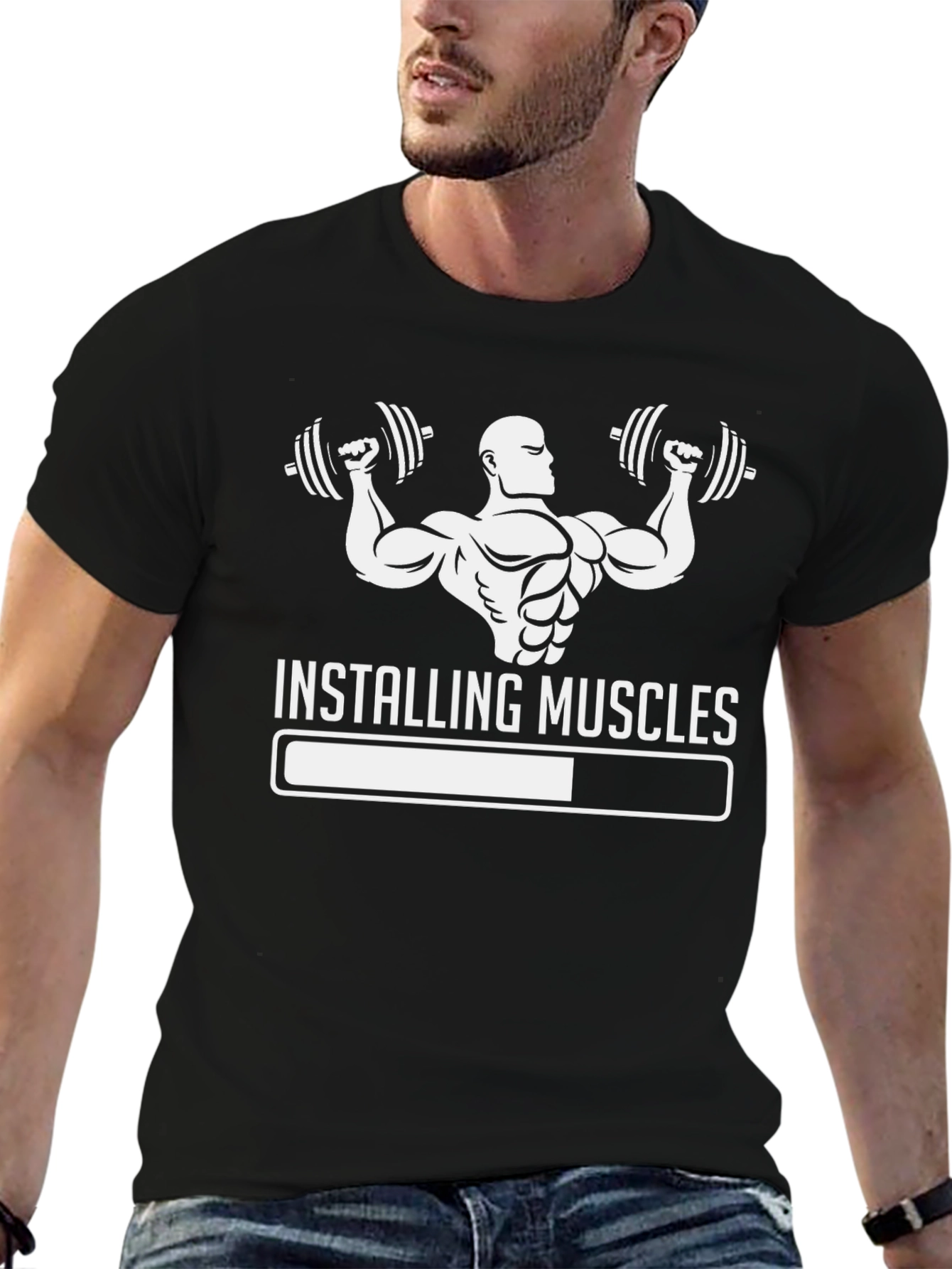 Installing Muscles Graphic T-Shirt - Gym & Fitness Apparel