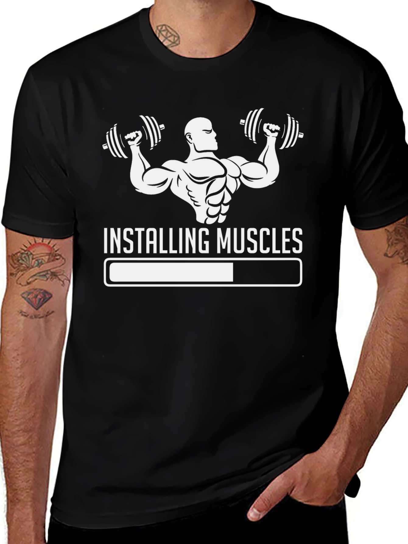 Installing Muscles Graphic T-Shirt - Gym & Fitness Apparel