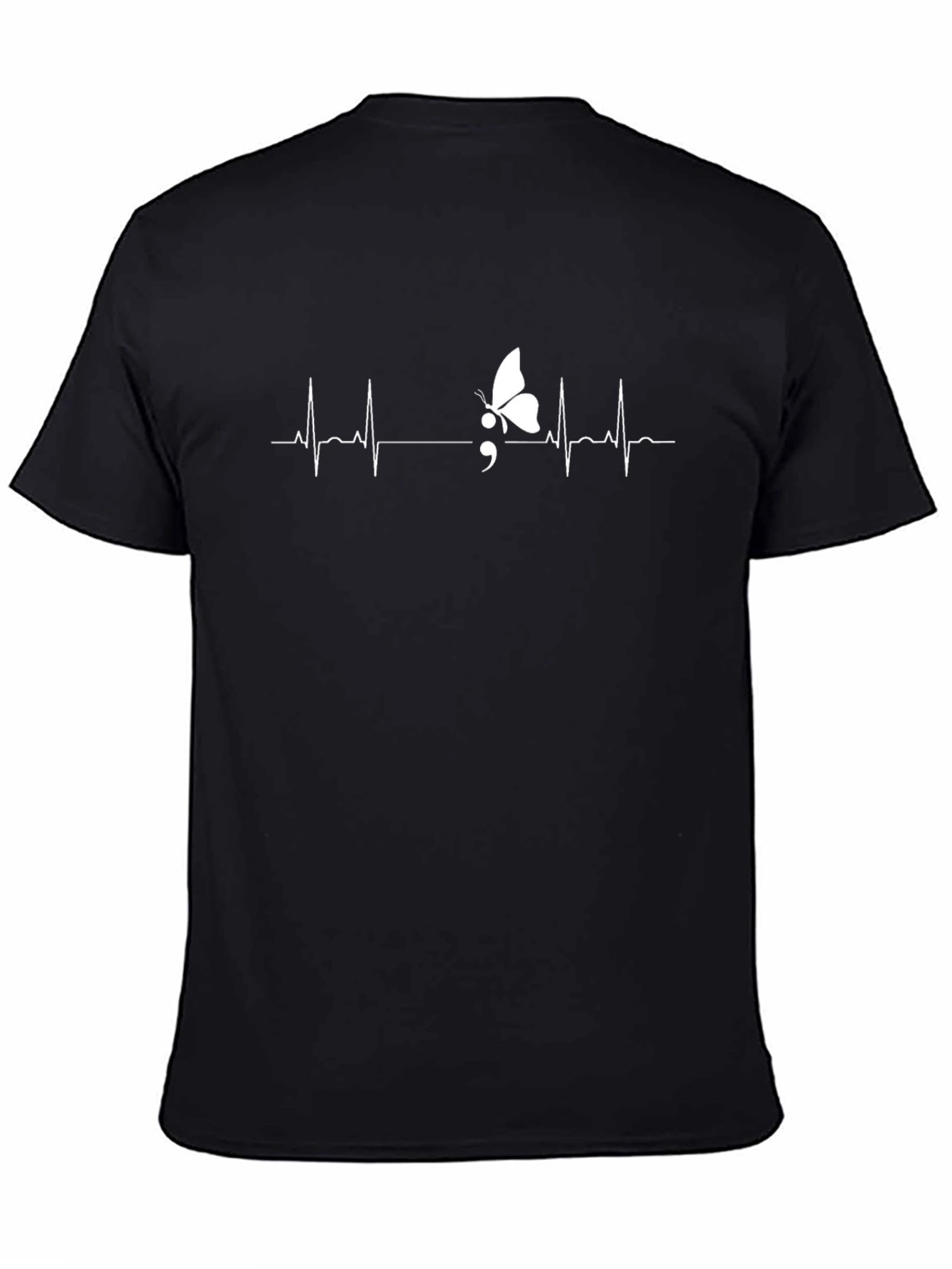 Semicolon Butterfly Heartbeat T-Shirt
