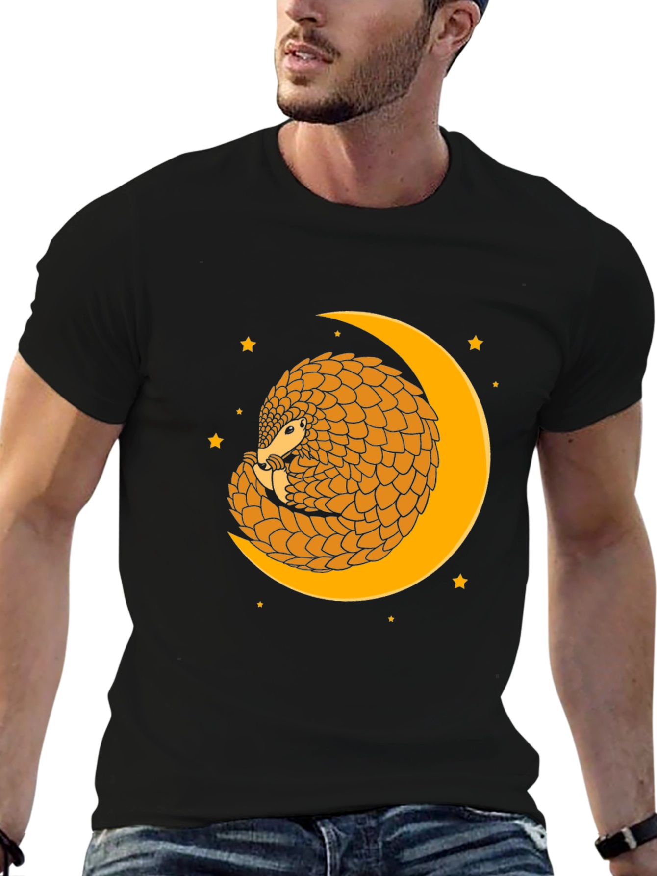 Pangolin Moon T-Shirt - Unique Animal Graphic Tee