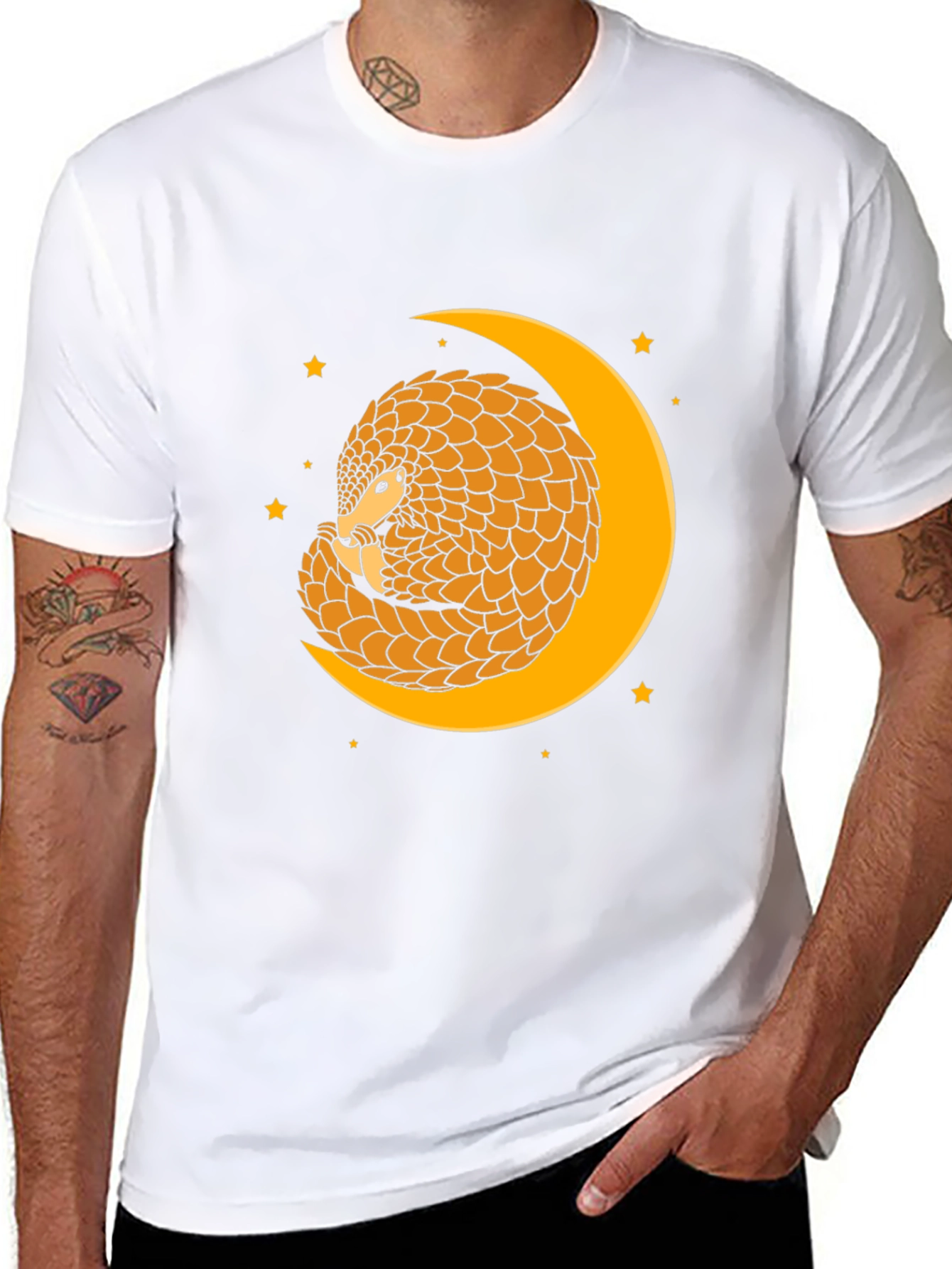 Pangolin Moon T-Shirt - Unique Animal Graphic Tee