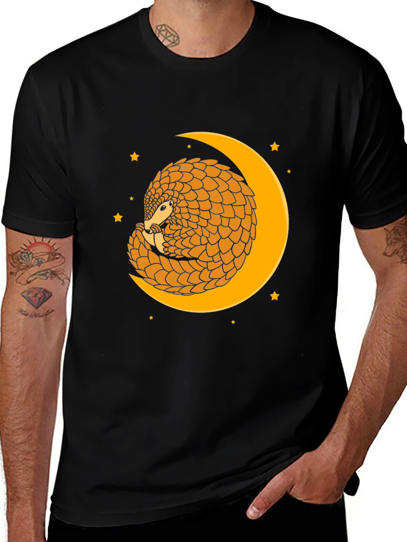 Pangolin Moon T-Shirt - Unique Animal Graphic Tee