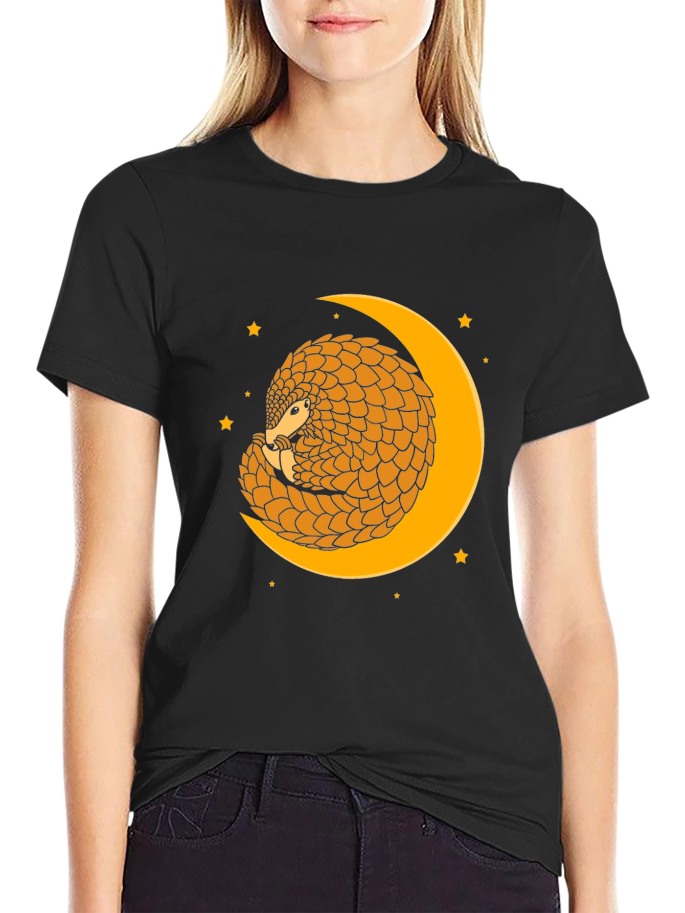 Pangolin Moon T-Shirt - Unique Animal Graphic Tee