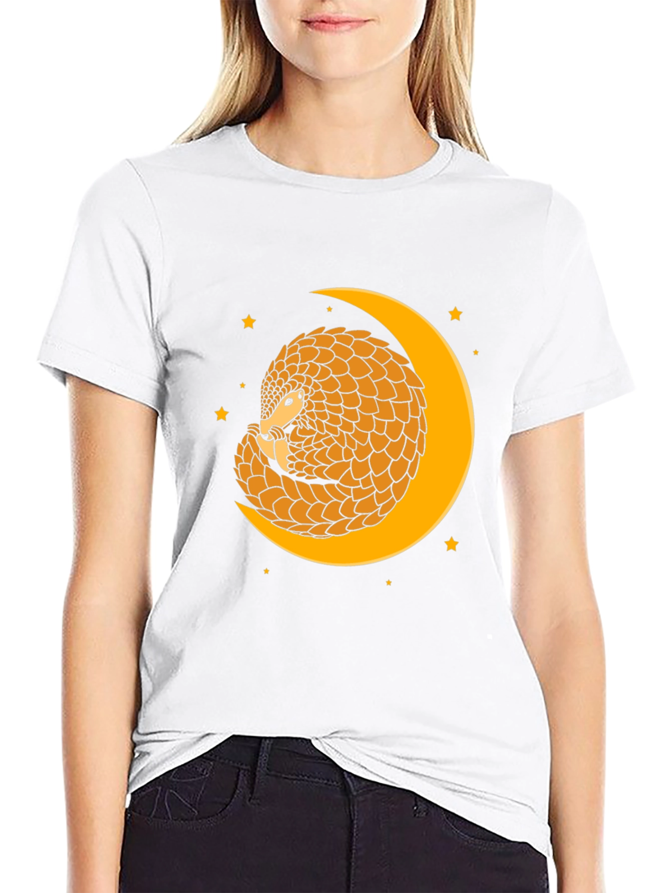 Pangolin Moon T-Shirt - Unique Animal Graphic Tee