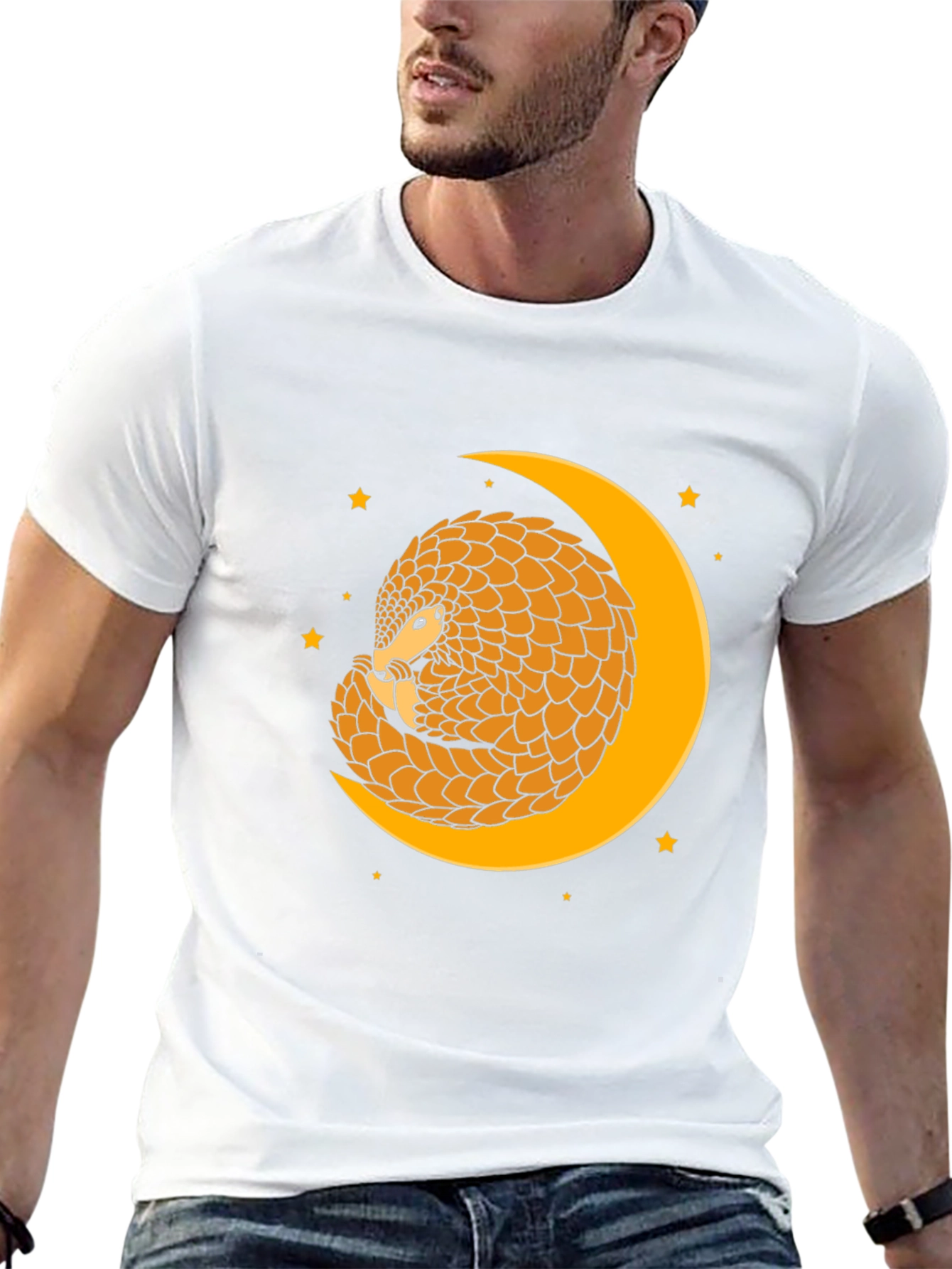 Pangolin Moon T-Shirt - Unique Animal Graphic Tee