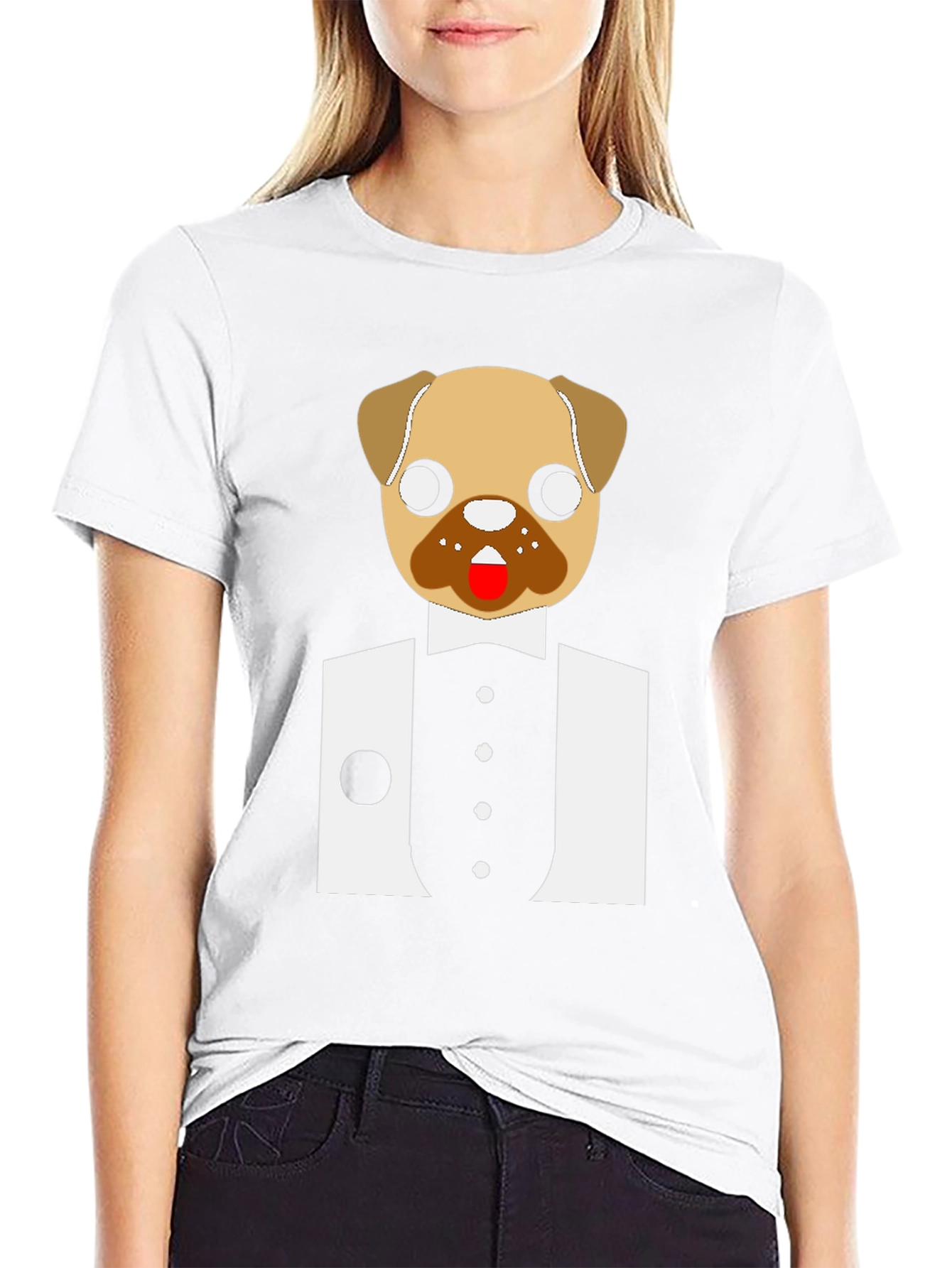 Pug Tuxedo Graphic Tee - Stylish & Fun!