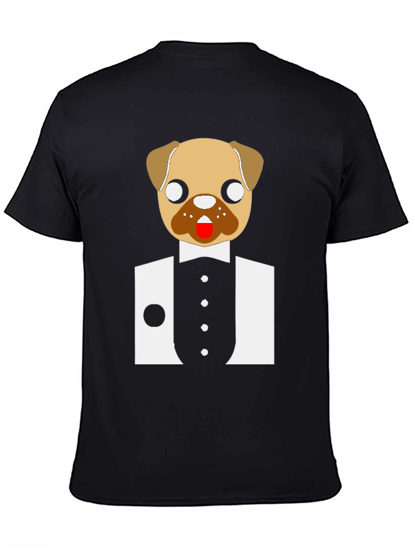 Pug Tuxedo Graphic Tee - Stylish & Fun!