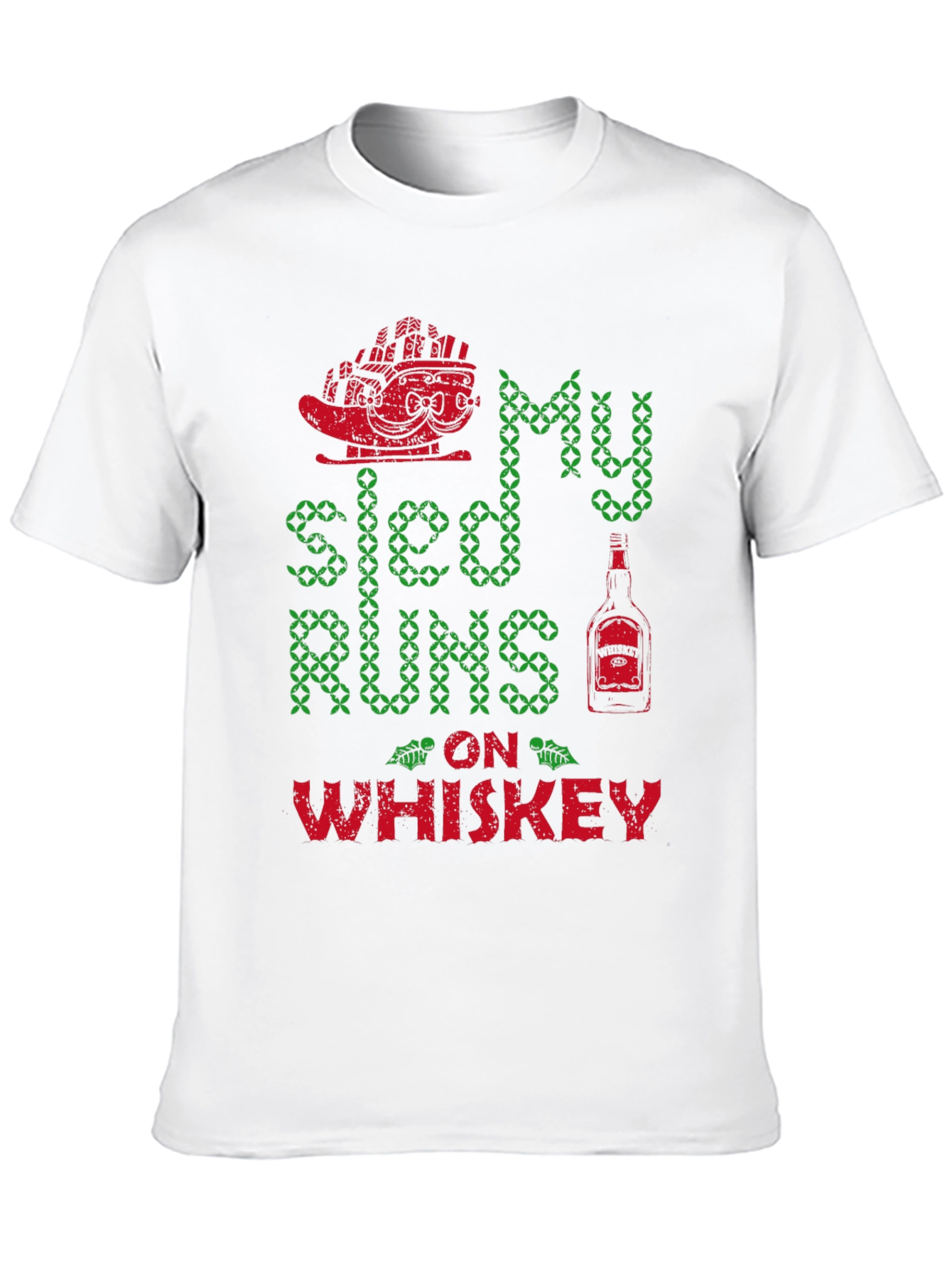 My Sled Runs on Whiskey Graphic T-Shirt