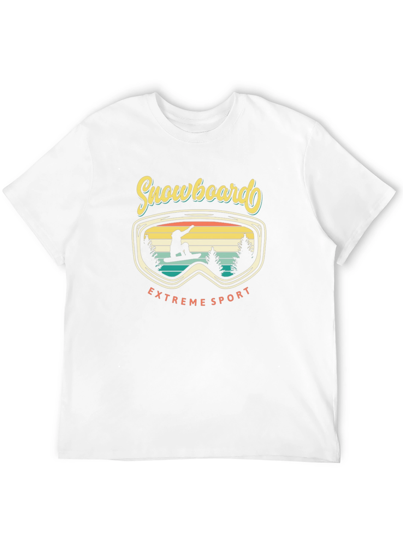 Snowboard Extreme Sport Graphic Tee - Retro Style