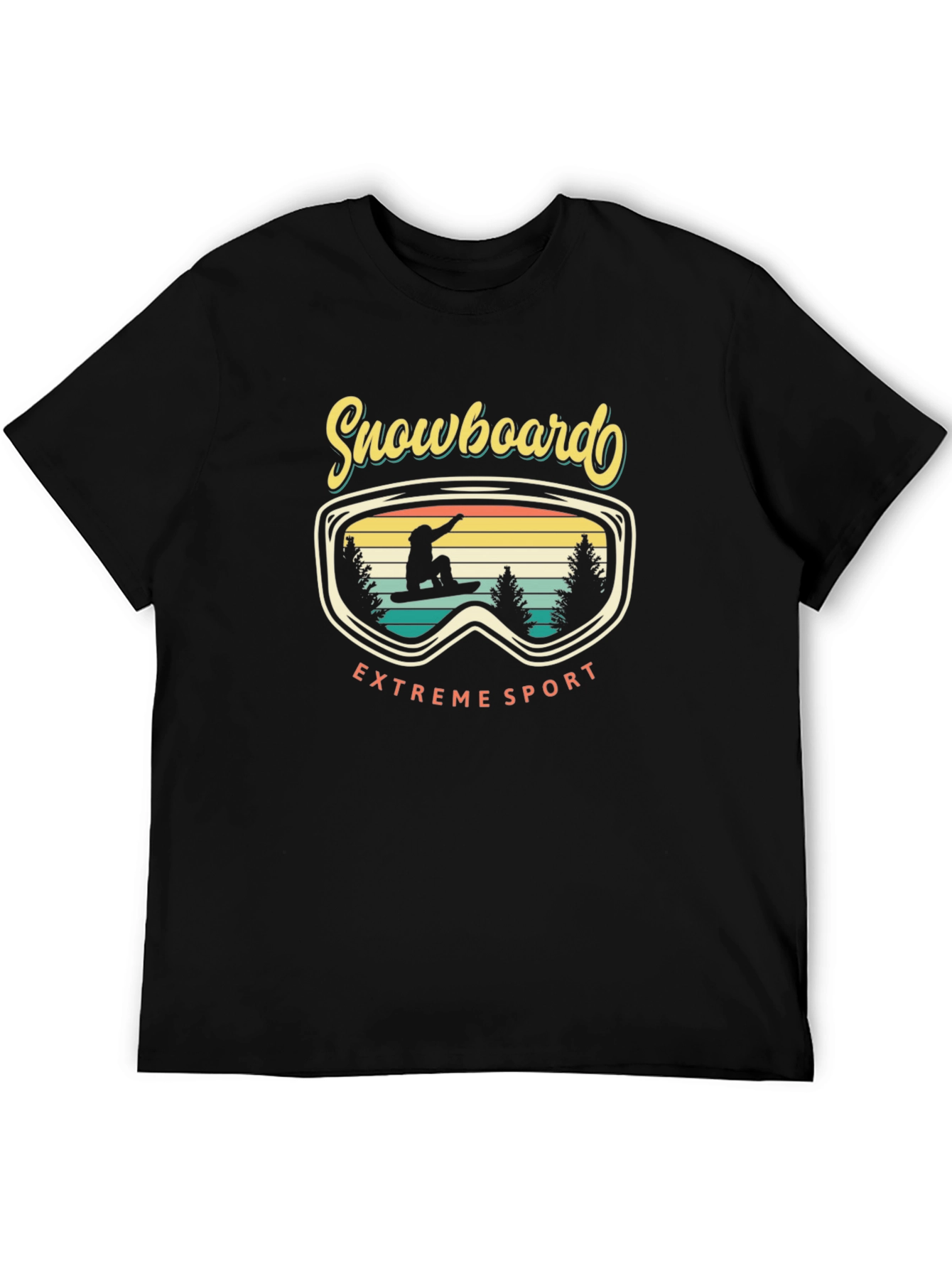 Snowboard Extreme Sport Graphic Tee - Retro Style