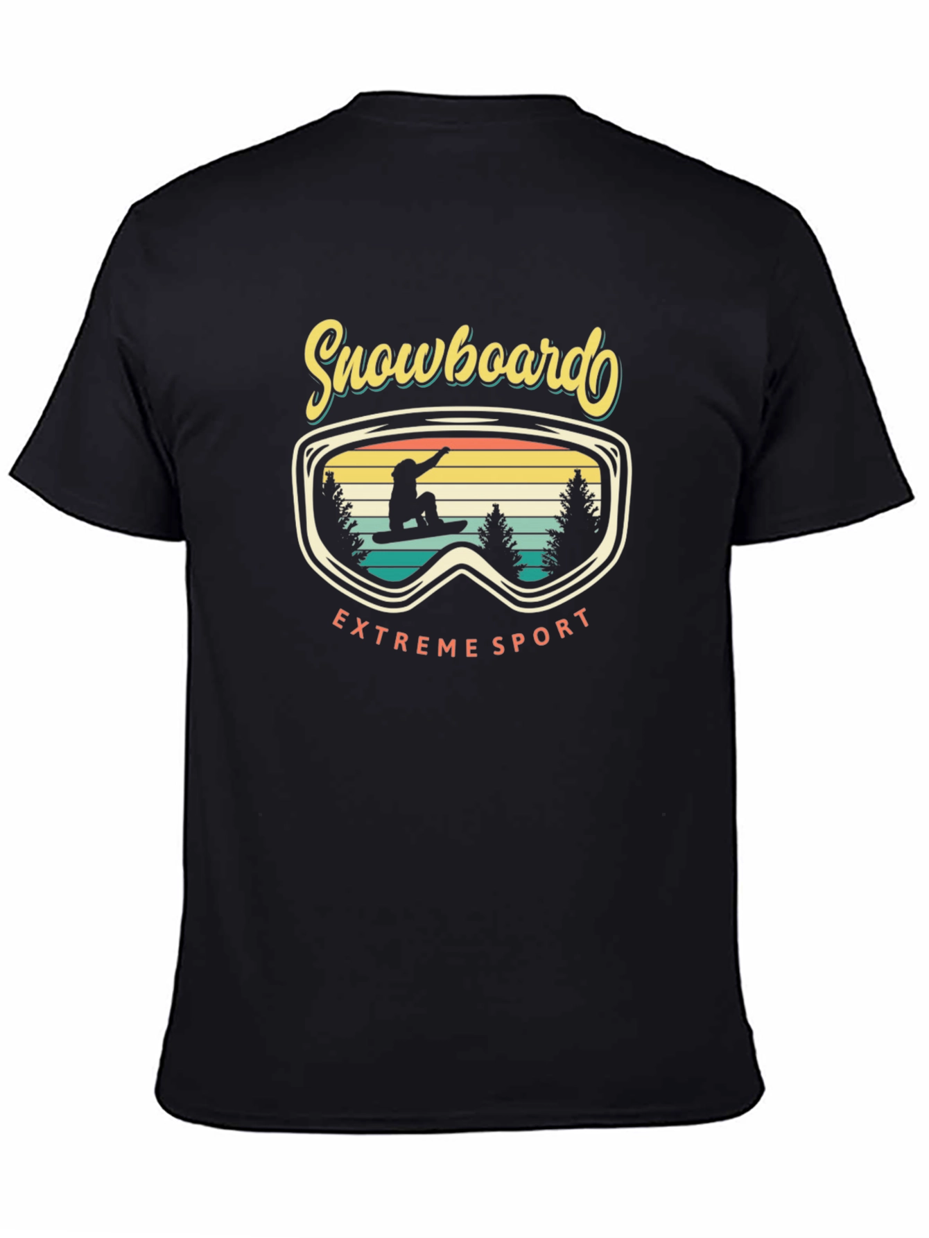 Snowboard Extreme Sport Graphic Tee - Retro Style