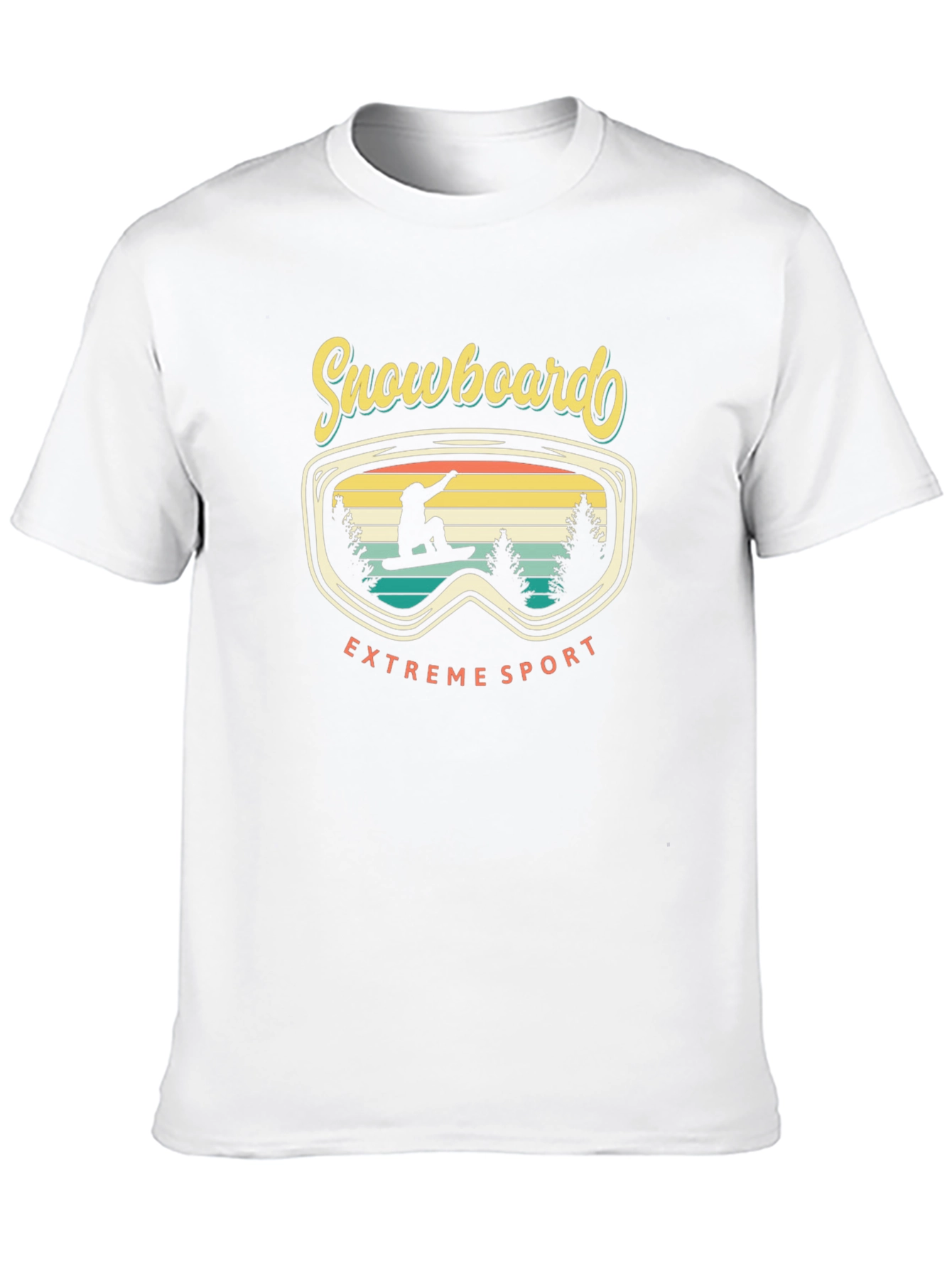 Snowboard Extreme Sport Graphic Tee - Retro Style